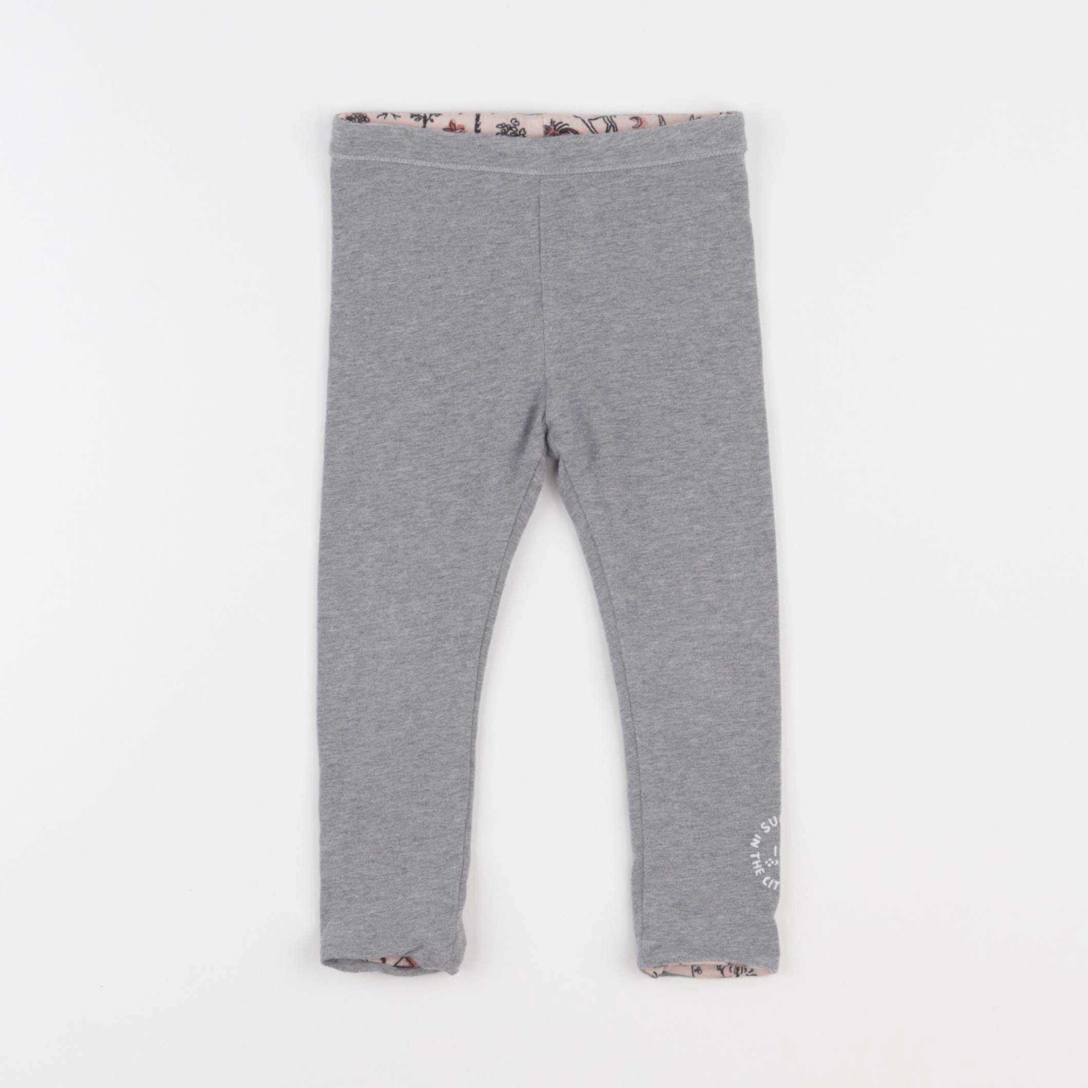 IKKS - legging réversible gris - 6/9 mois