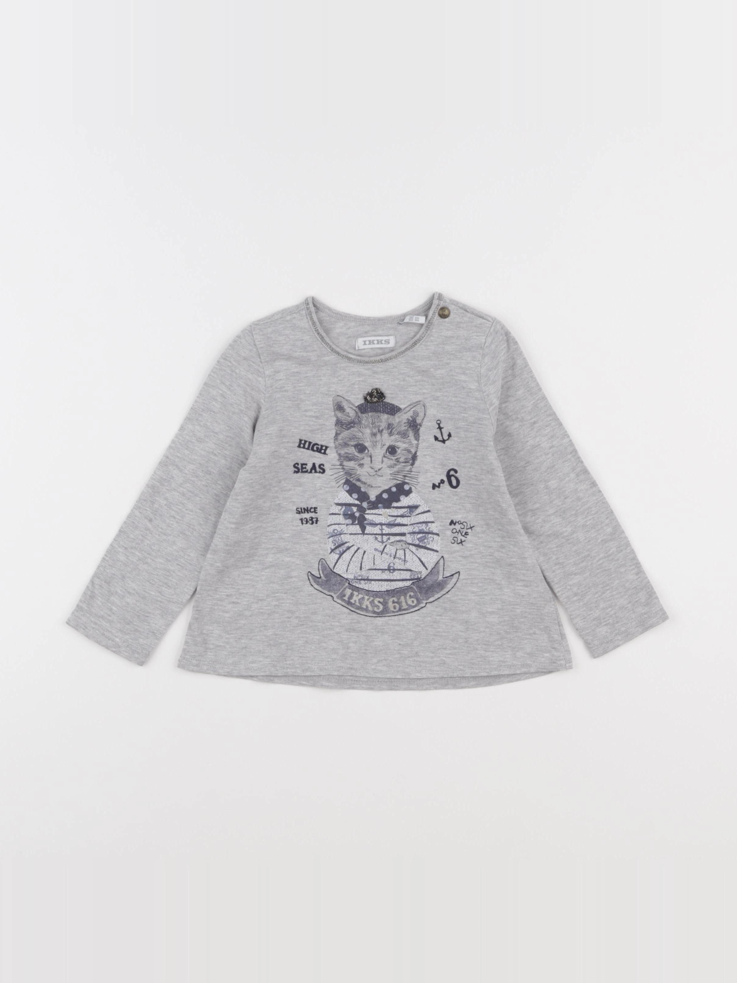IKKS - tee-shirt gris - 18 mois