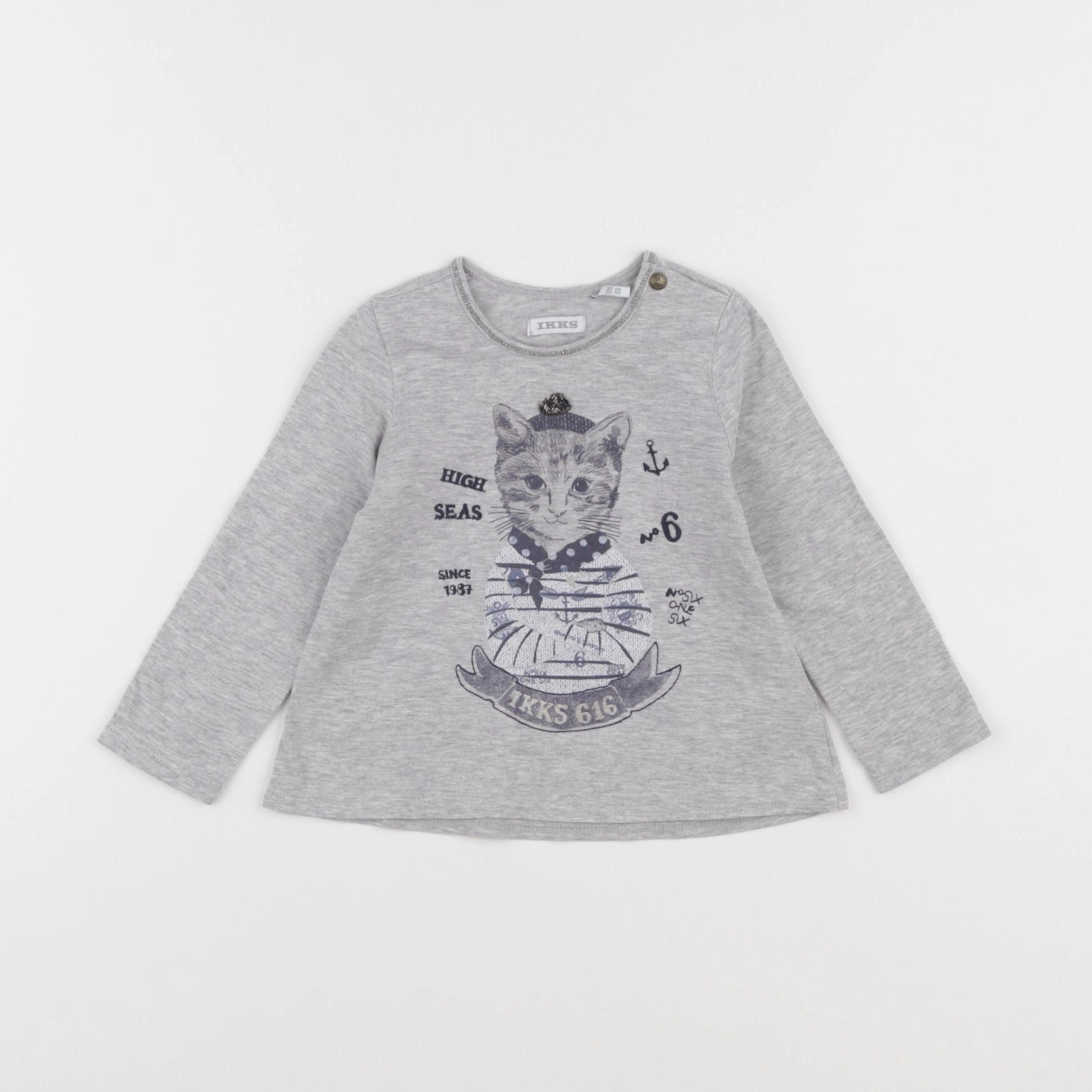IKKS - tee-shirt gris - 18 mois