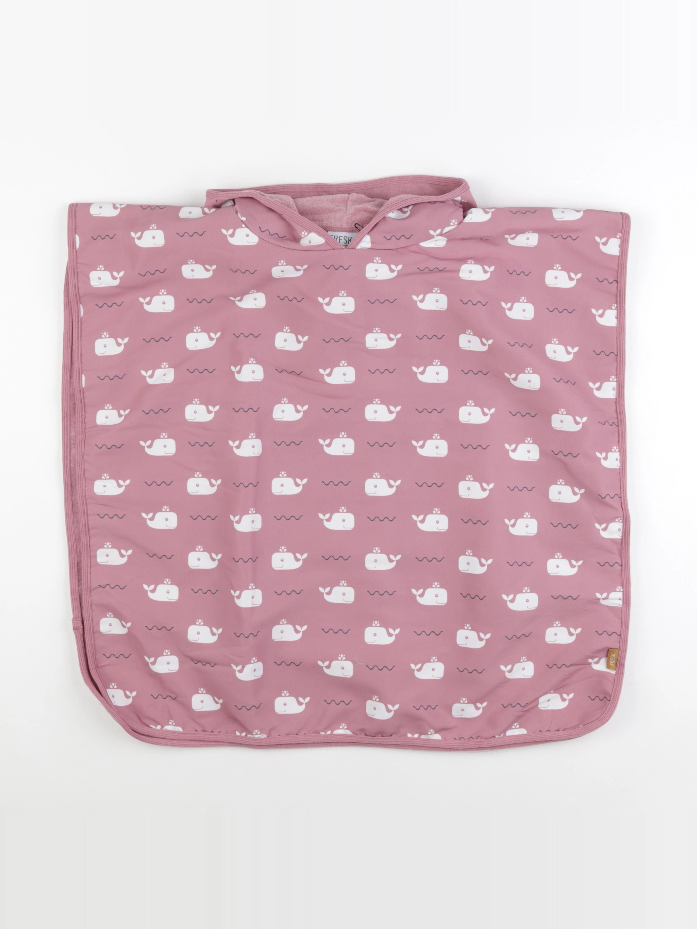 Fresk - Poncho de bain BALEINE rose - 0/36 mois