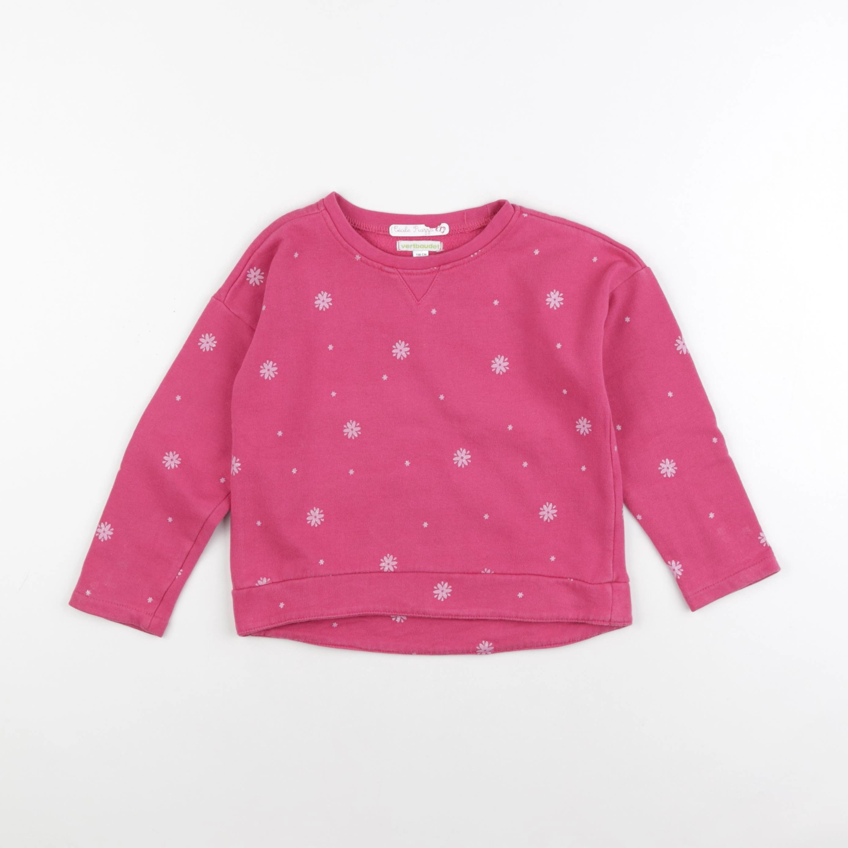 Vertbaudet - sweat rose - 5 ans