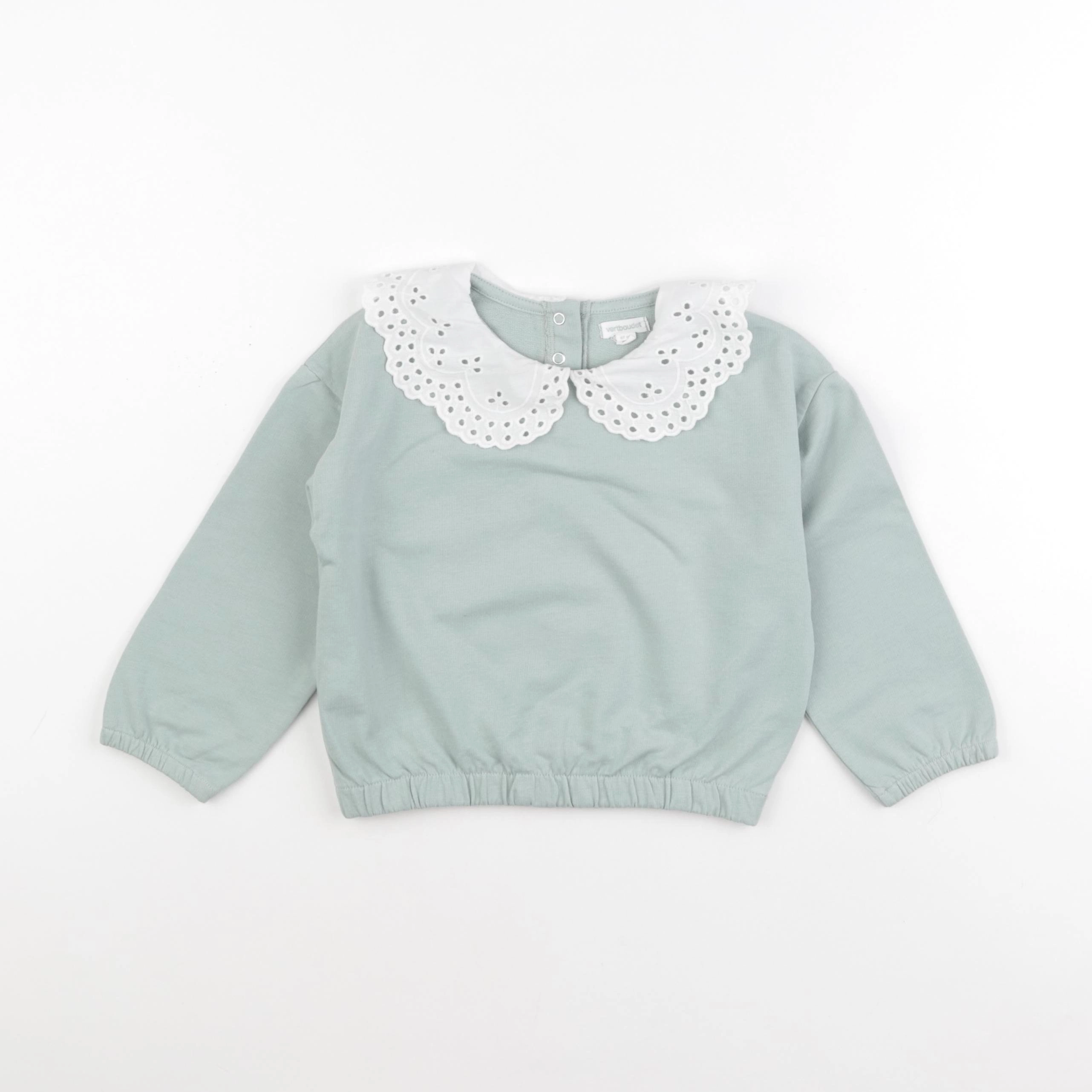 Vertbaudet - sweat vert - 3 ans