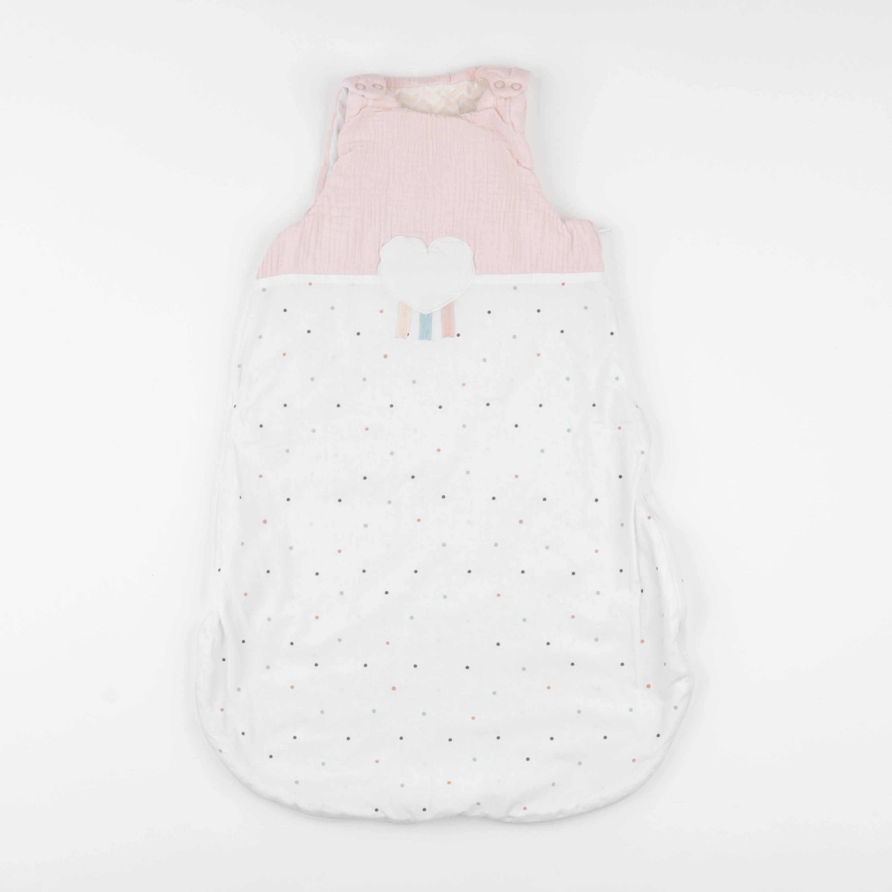 Vertbaudet - gigoteuse blanc, rose - 0/6 mois
