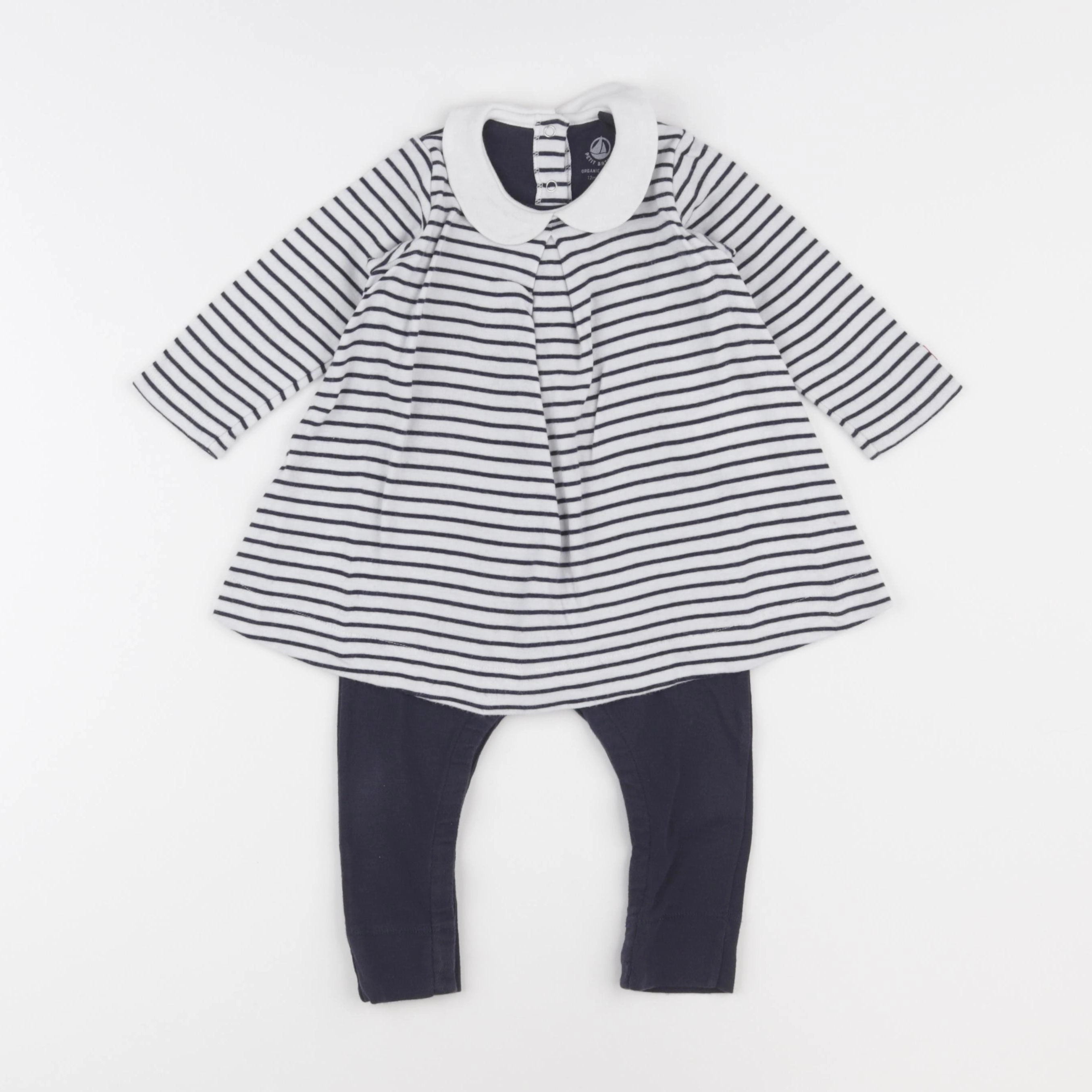 Petit Bateau - combinaison bleu - 12 mois