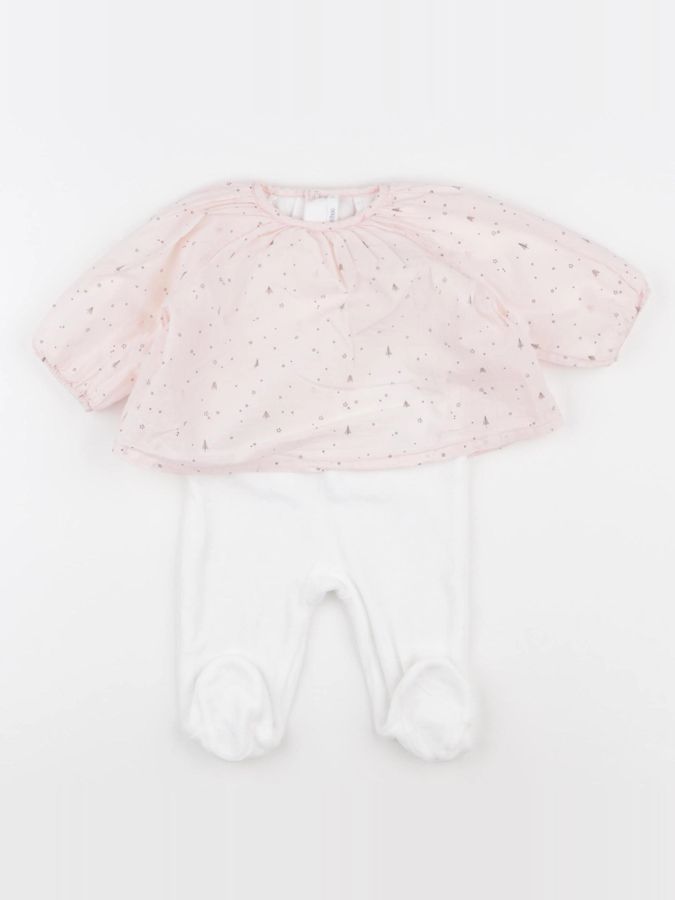 Boutchou - pyjama velours blanc - 3 mois