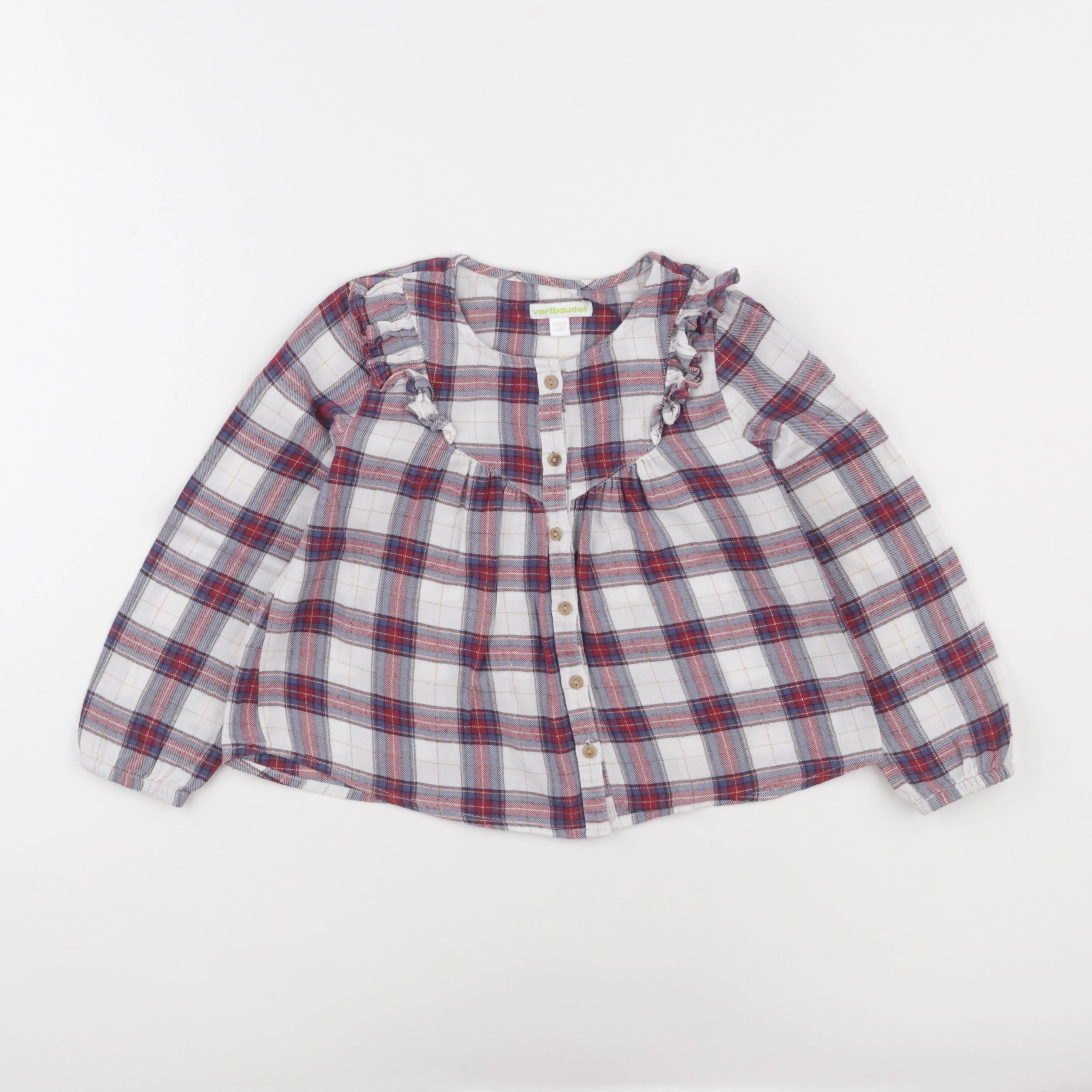 Vertbaudet - blouse bleu, rouge - 6 ans