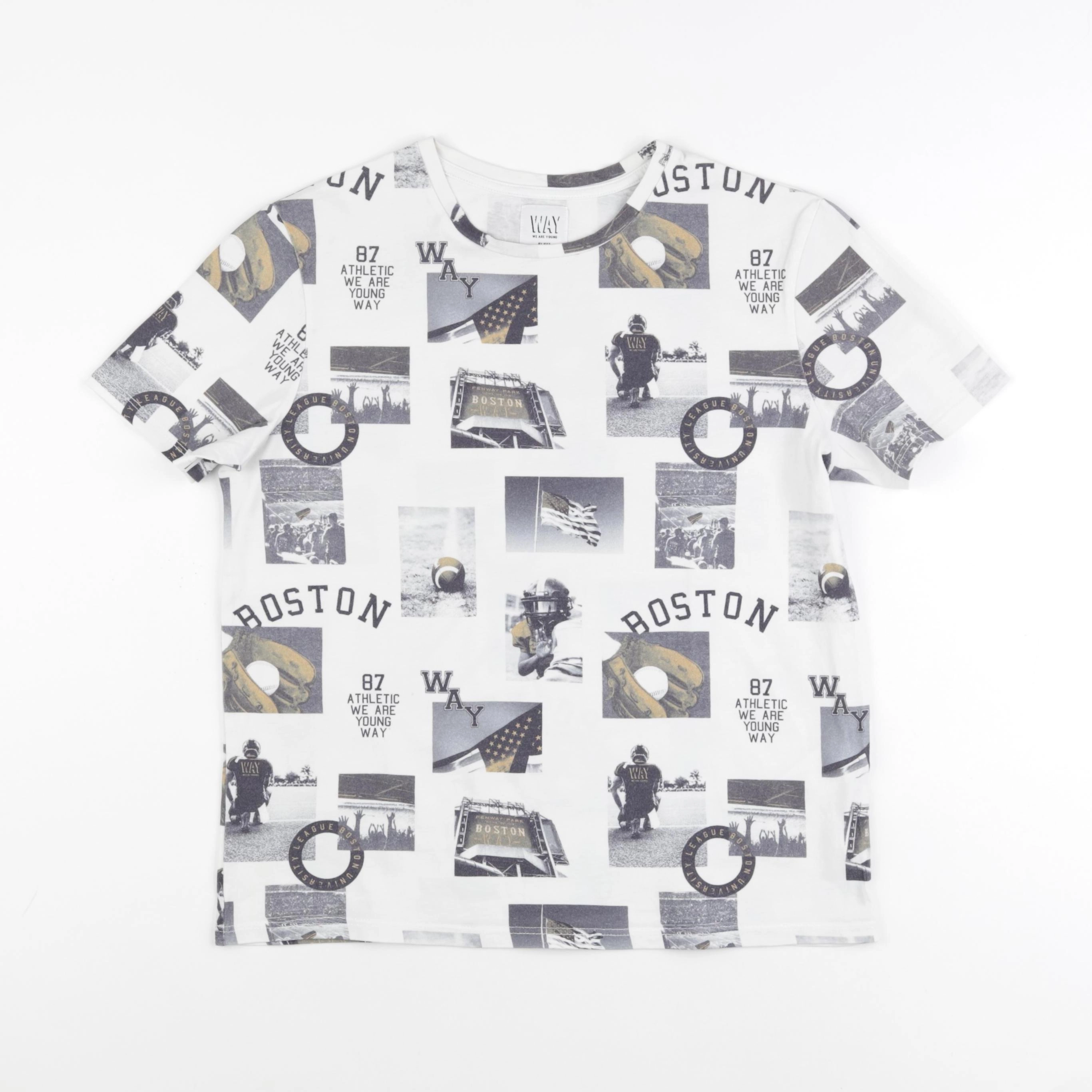IKKS - tee-shirt blanc, gris - 14 ans