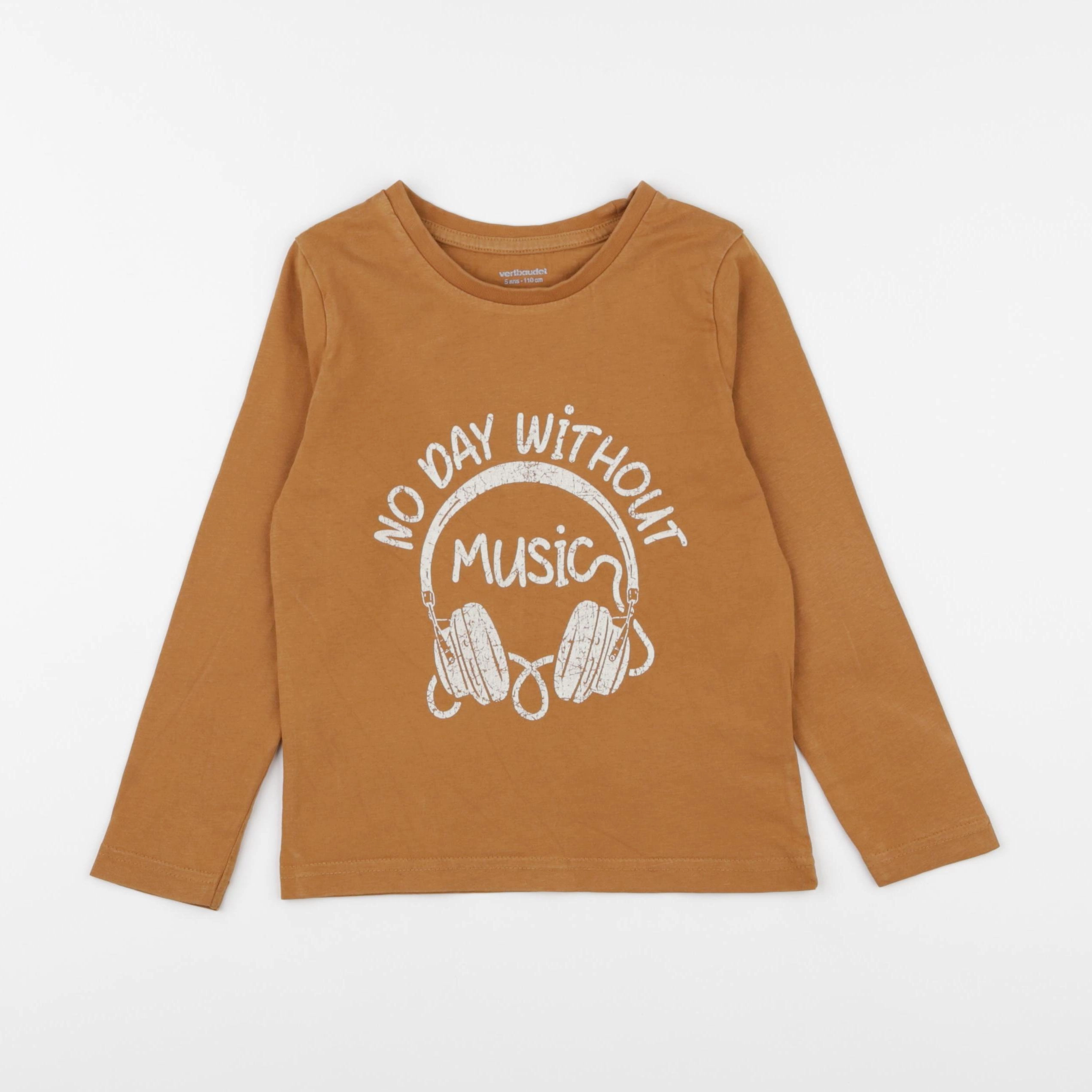 Vertbaudet - tee-shirt marron - 5 ans