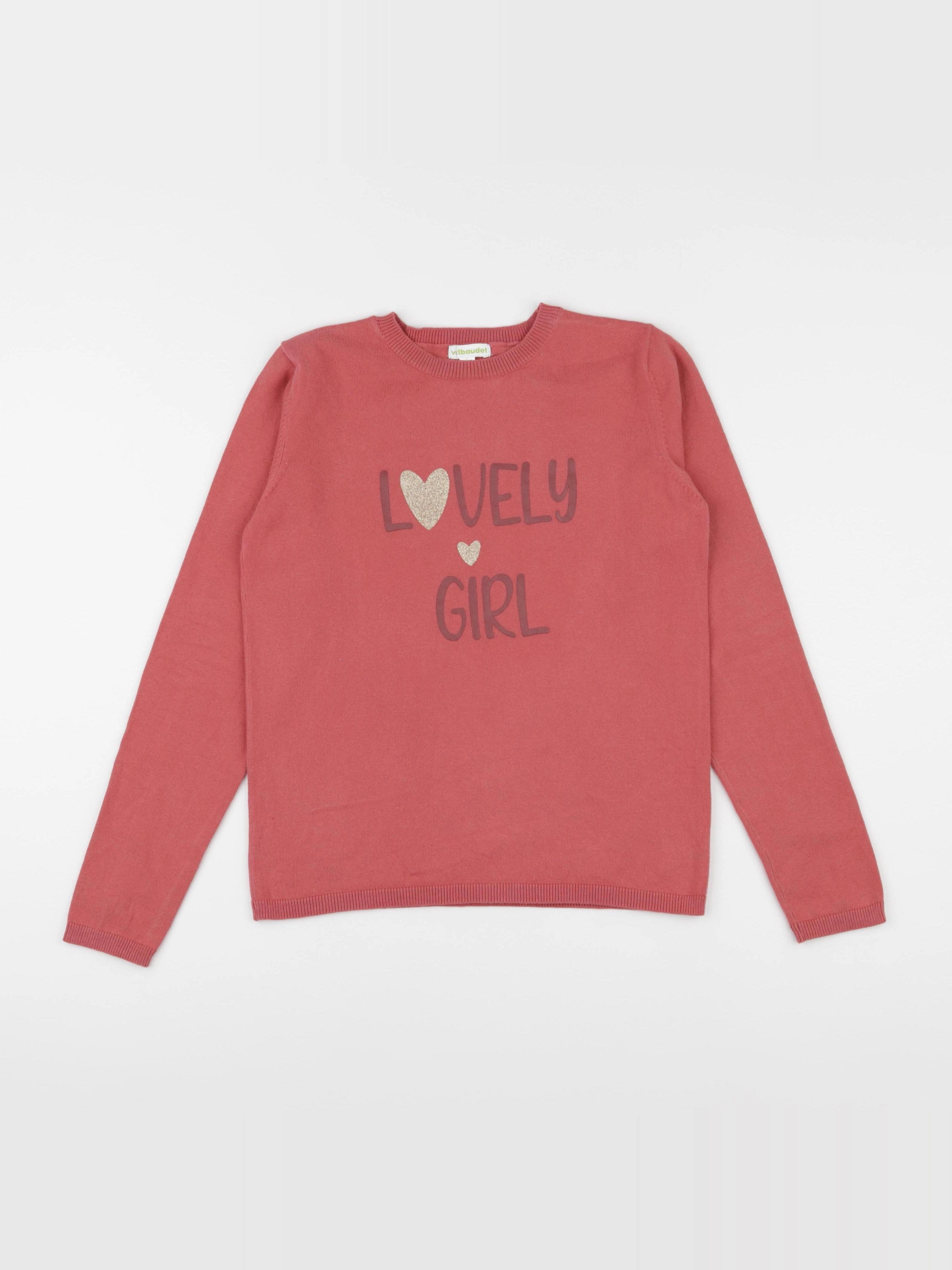 Vertbaudet - pull rose - 10 ans