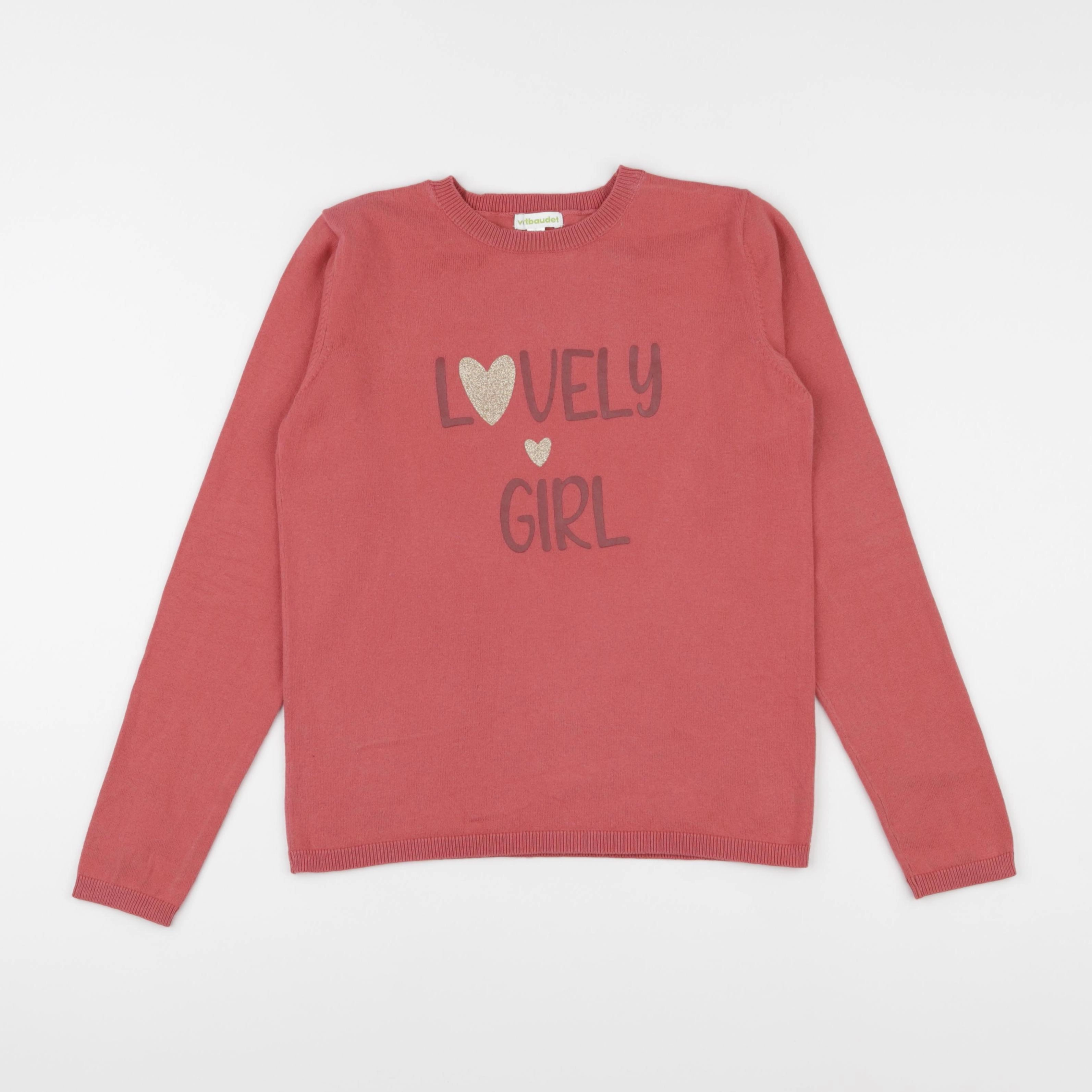 Vertbaudet - pull rose - 10 ans