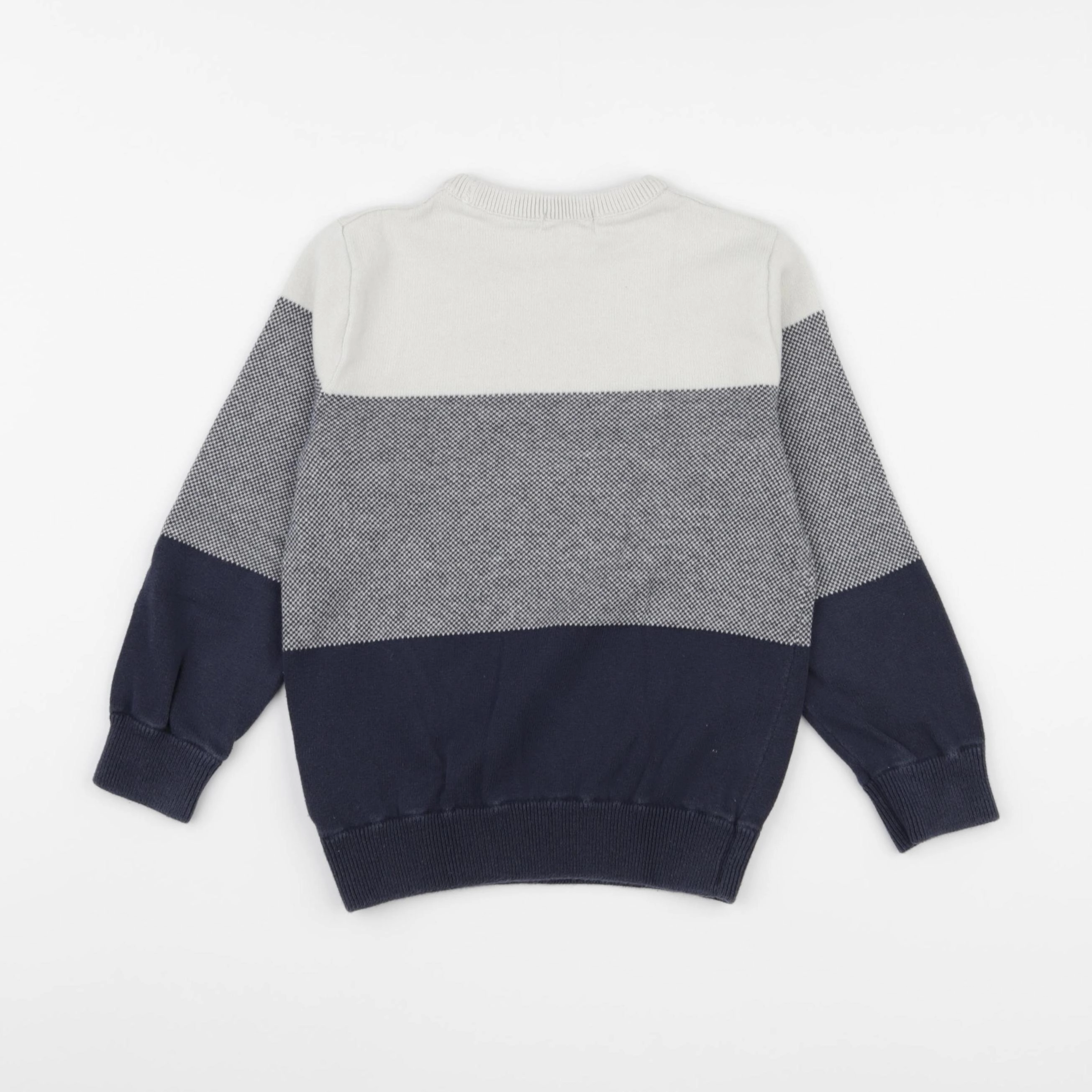 Vertbaudet - pull bleu, beige - 5 ans