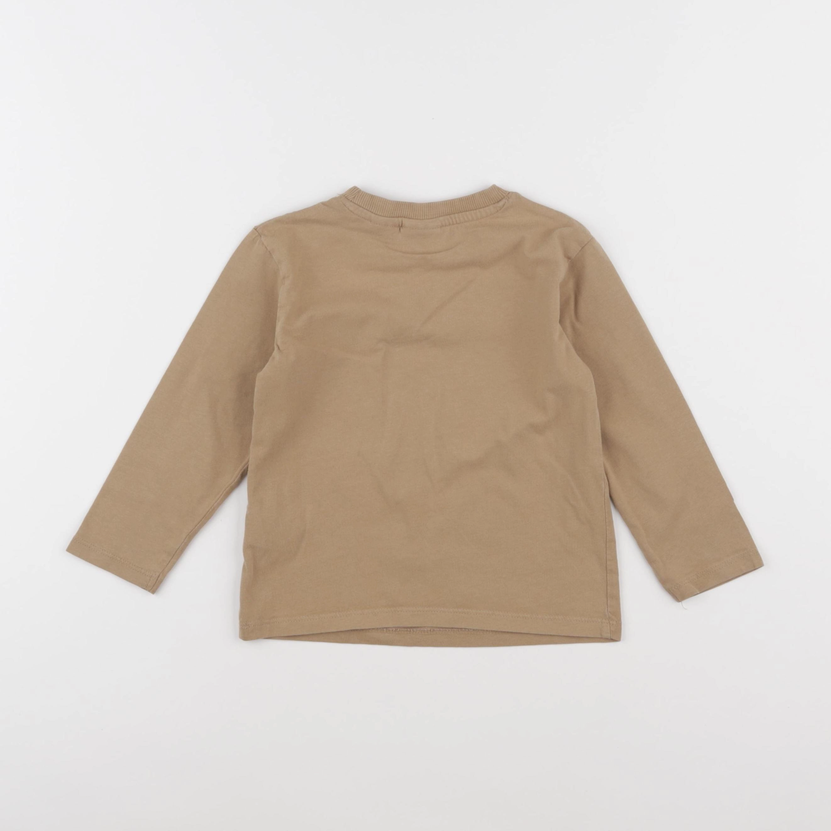 Zara - tee-shirt marron - 2/3 ans