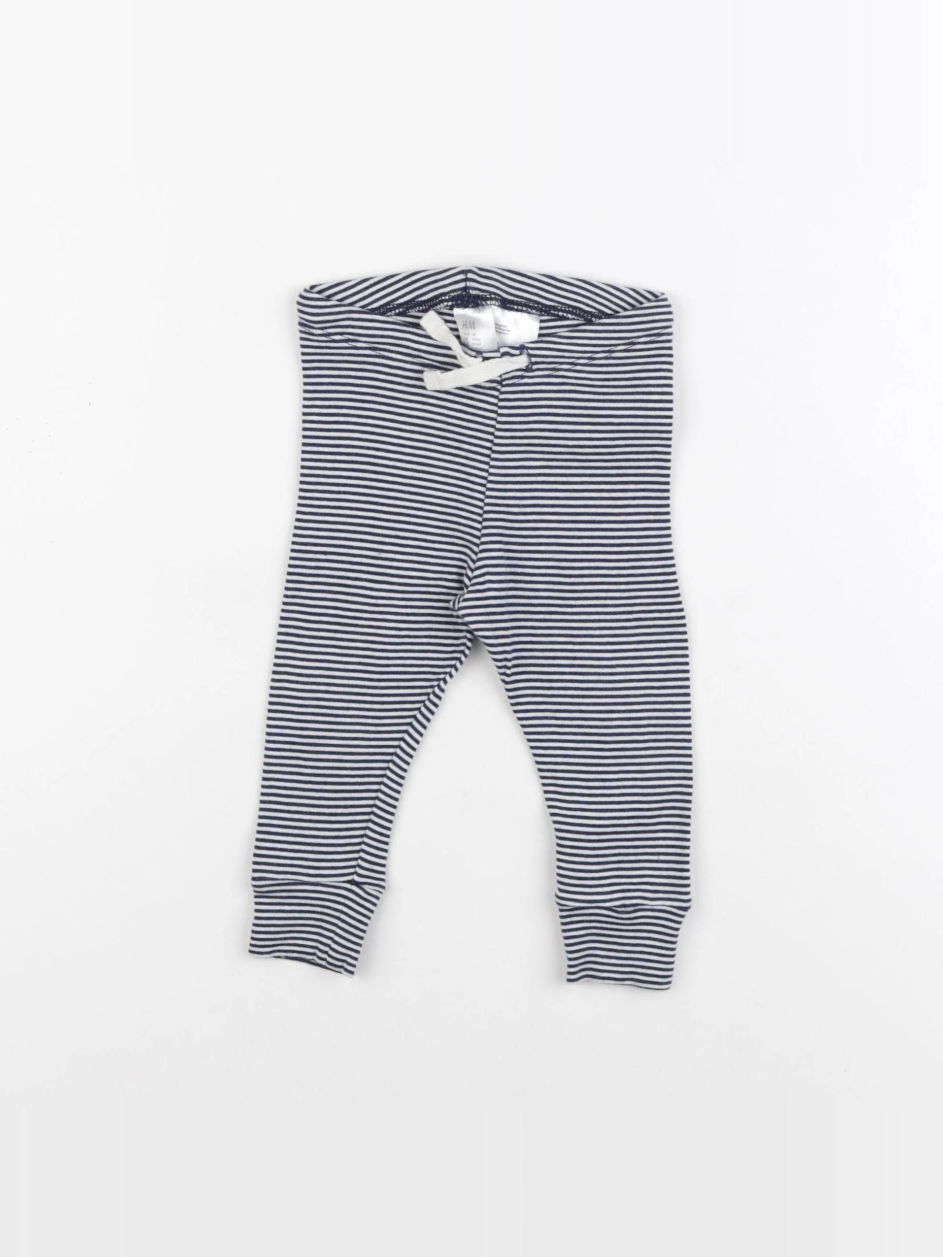 H&M - legging bleu, blanc - 3/6 mois