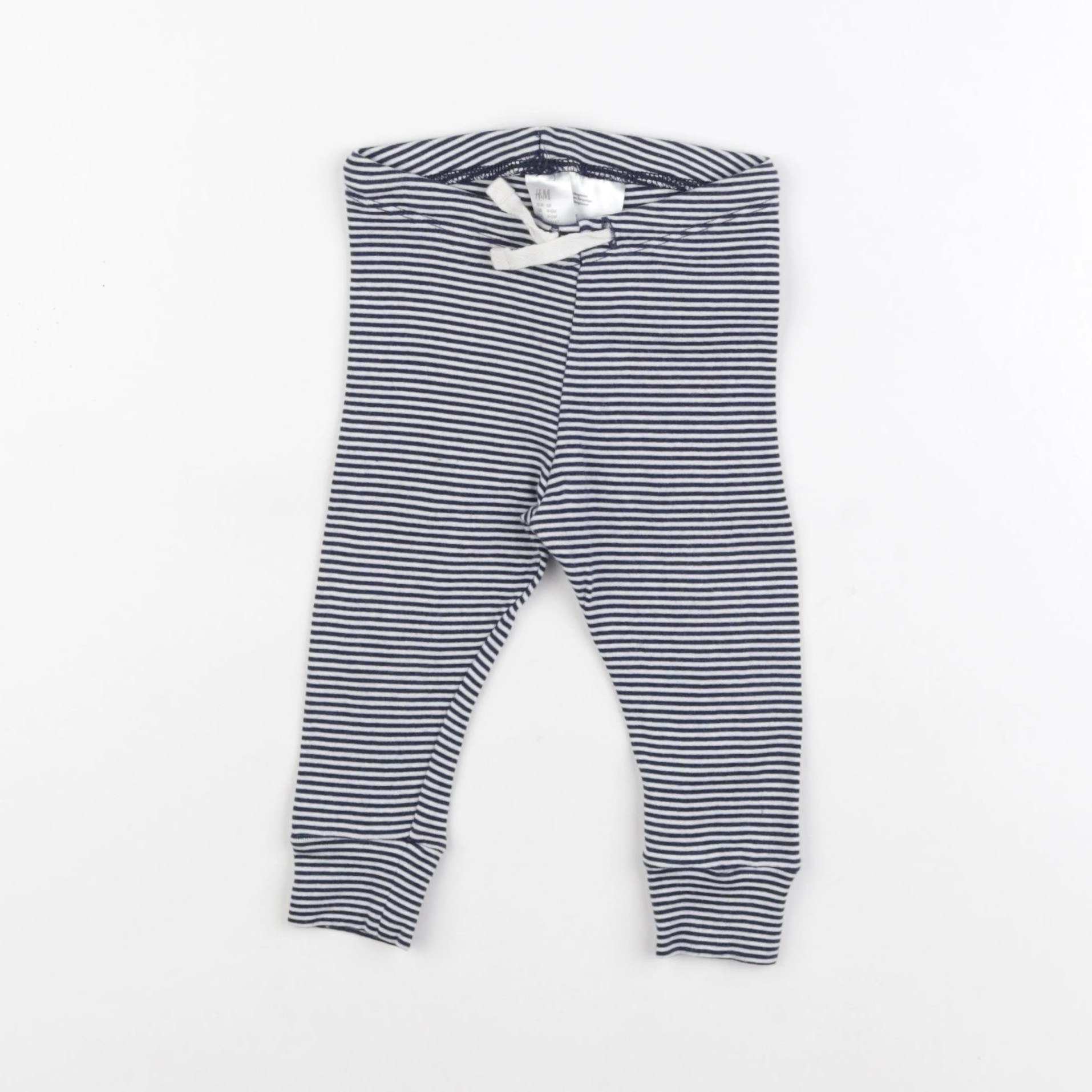 H&M - legging bleu, blanc - 3/6 mois
