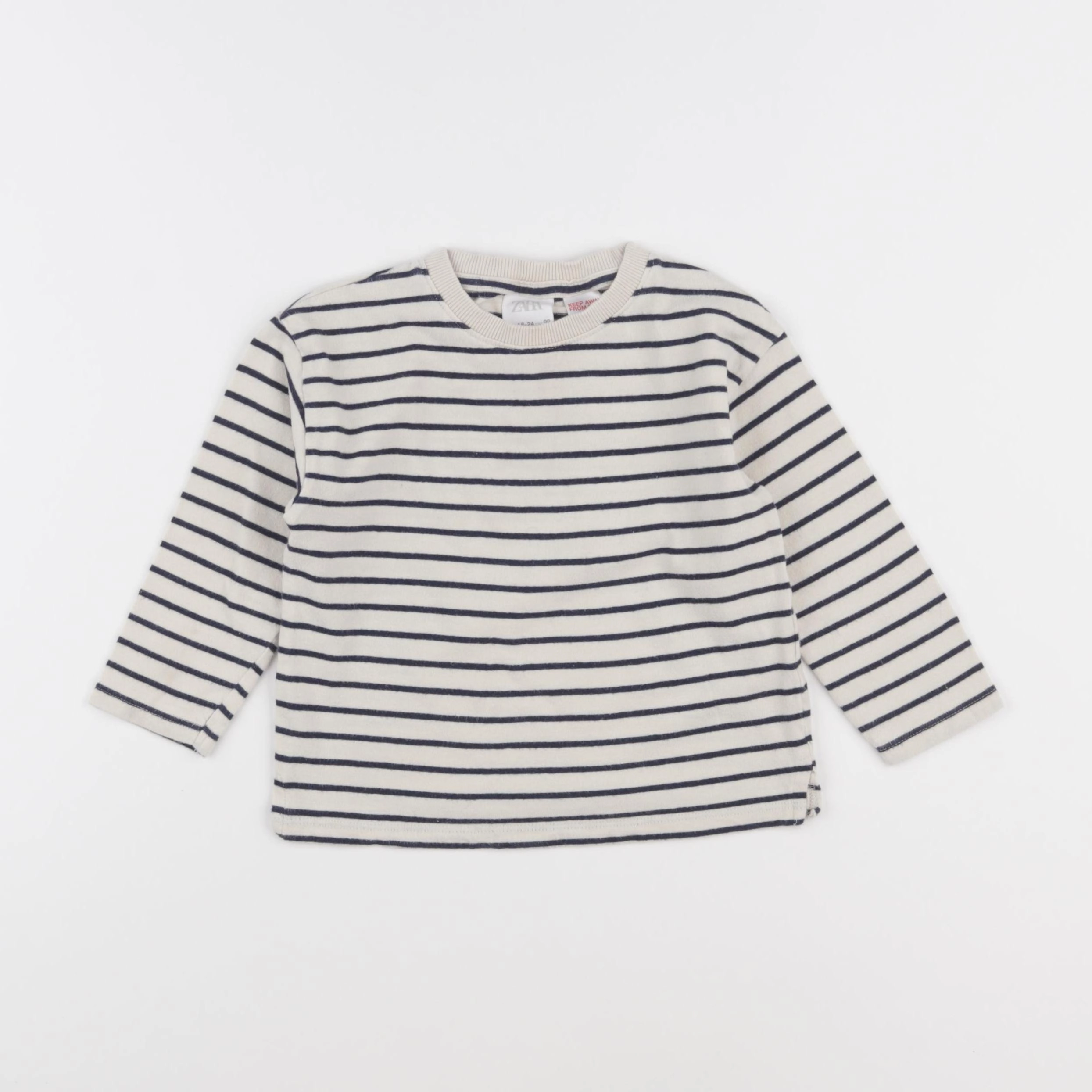 Zara - tee-shirt beige, bleu - 18/24 mois