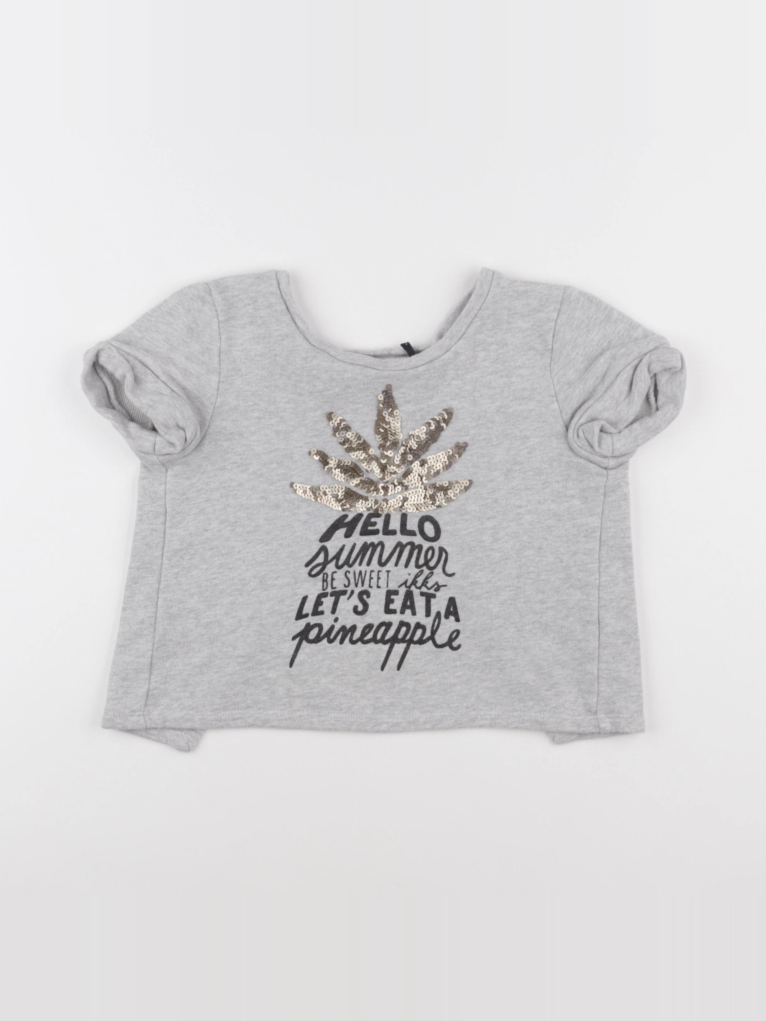 IKKS - sweat court gris - 10 ans