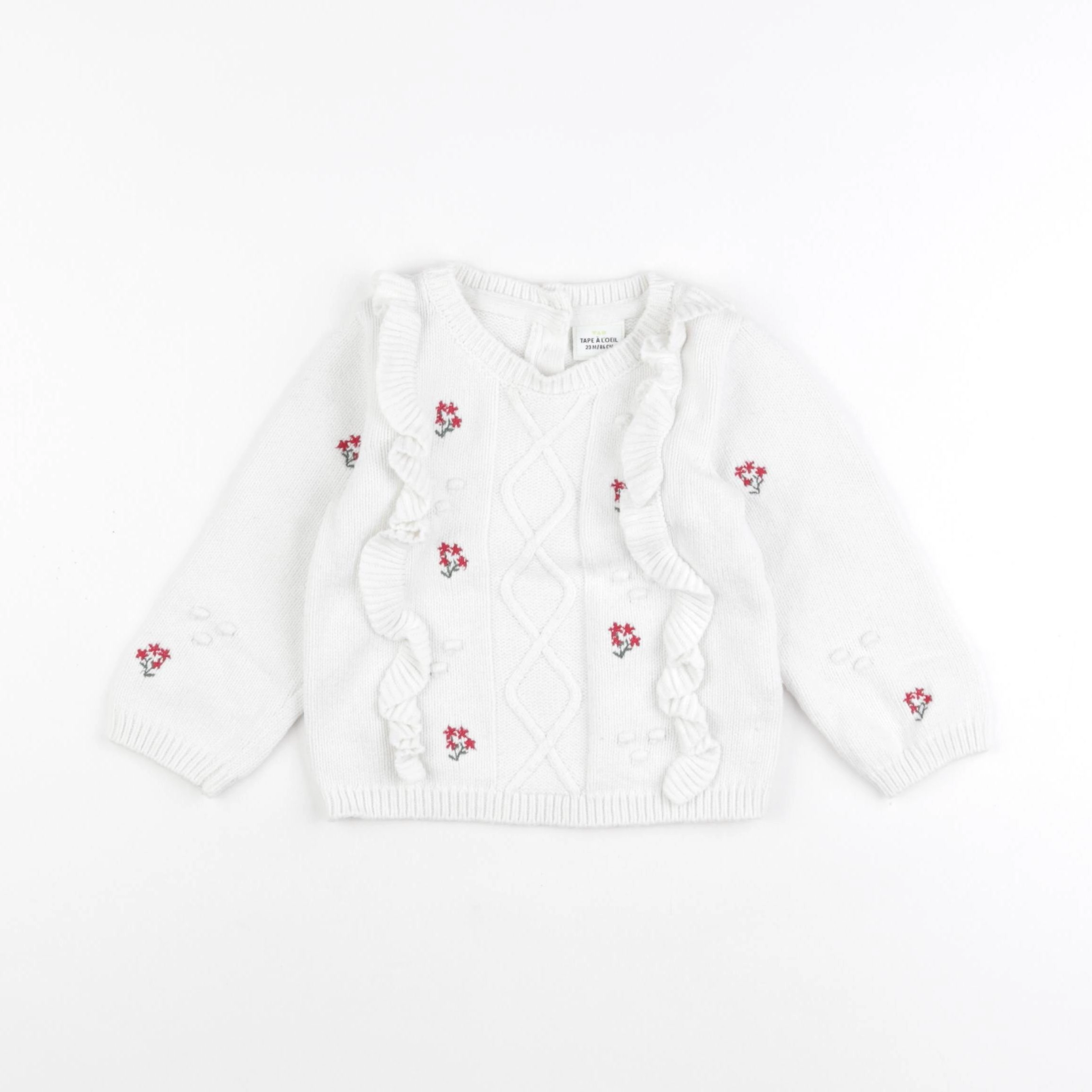 Tape à l'oeil - pull blanc - 24 mois