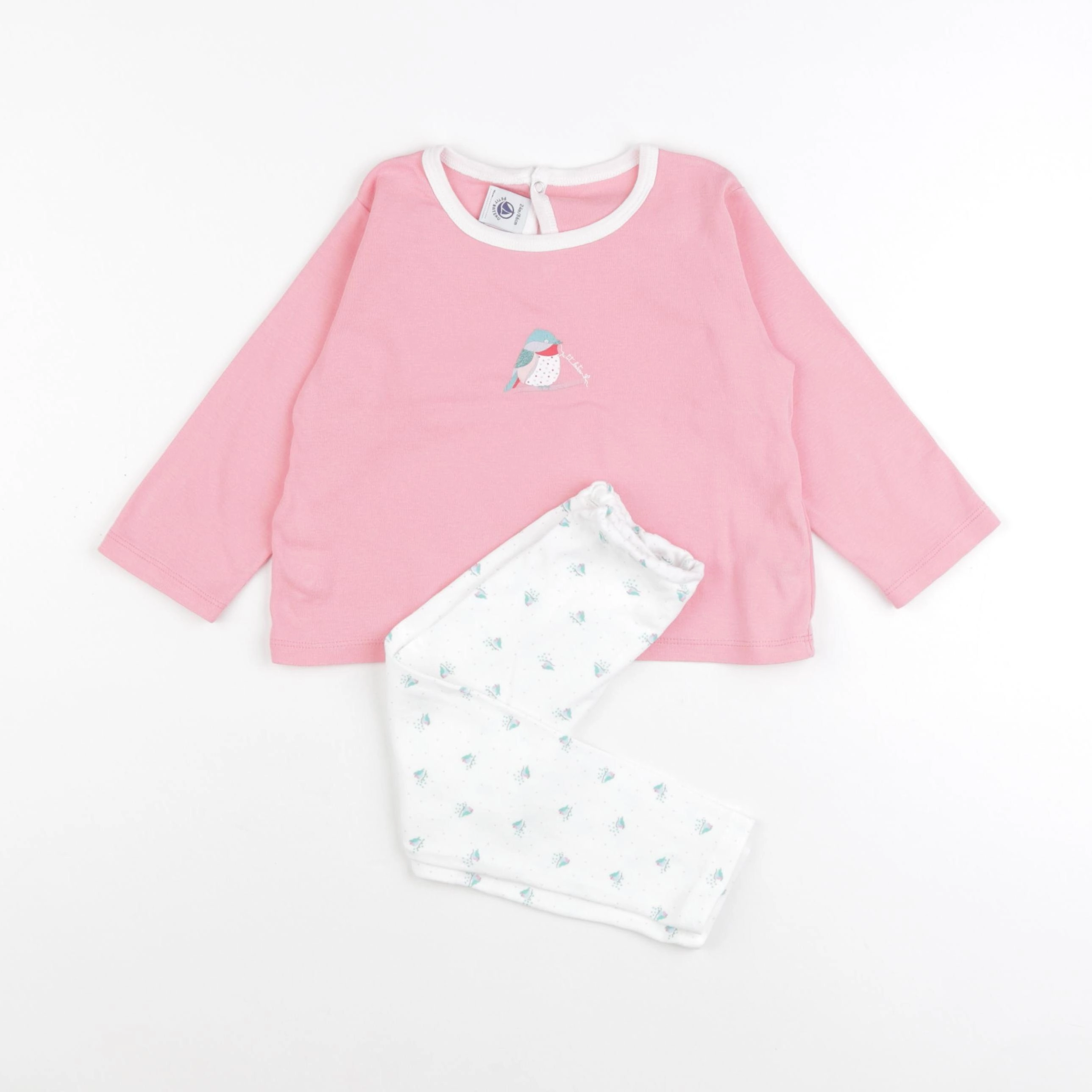 Petit Bateau - pyjama coton rose - 24 mois