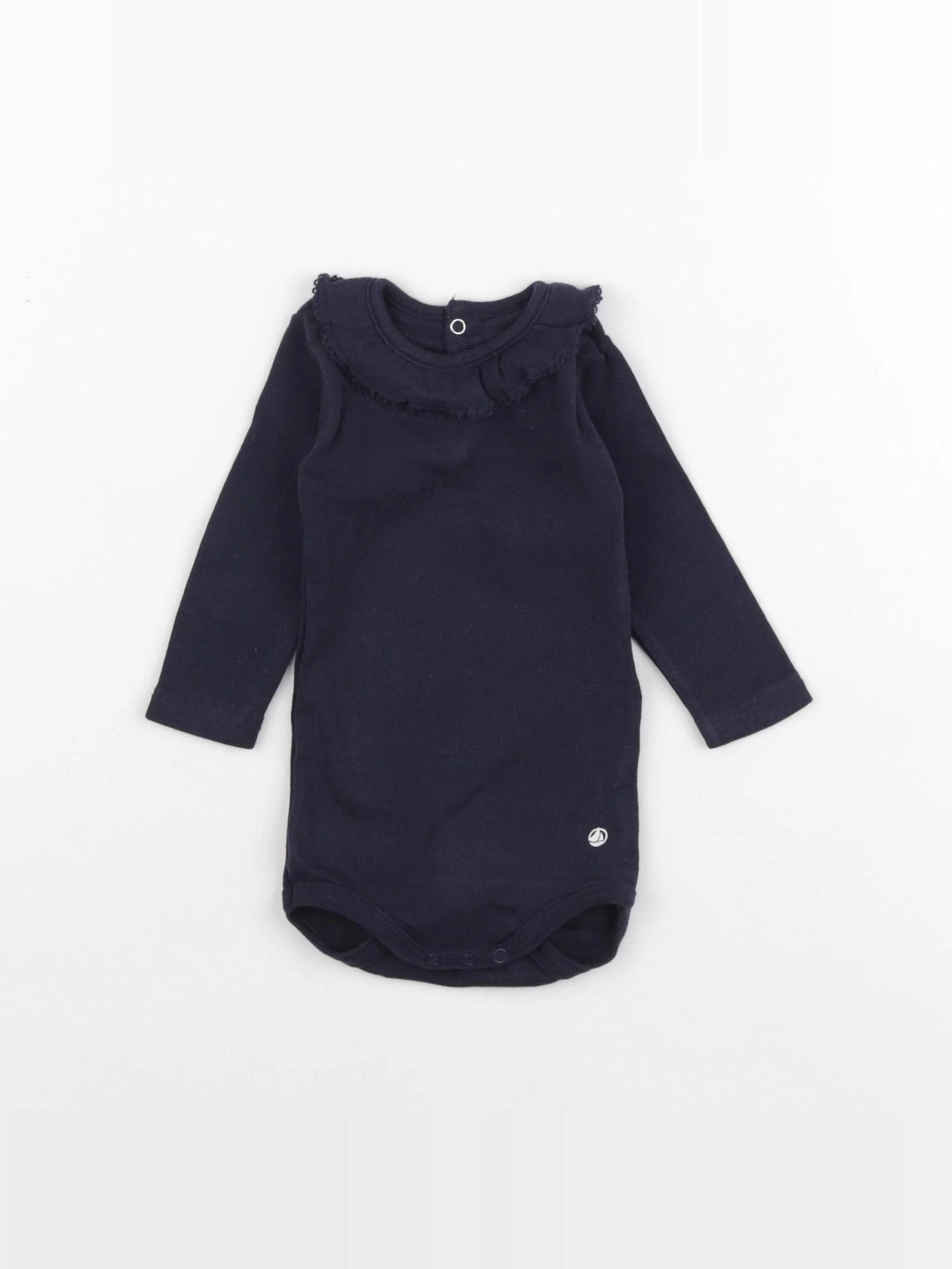 Petit Bateau - body à col bleu - 3 mois