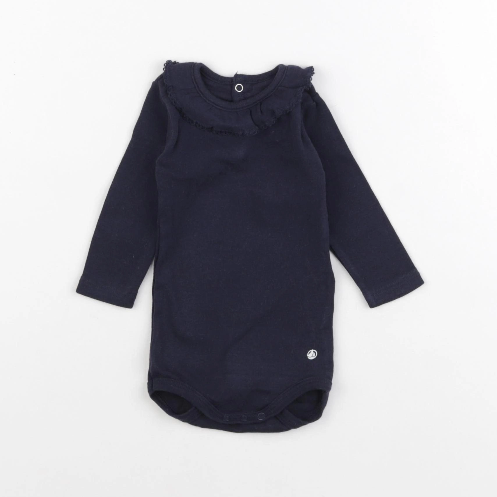 Petit Bateau - body à col bleu - 3 mois
