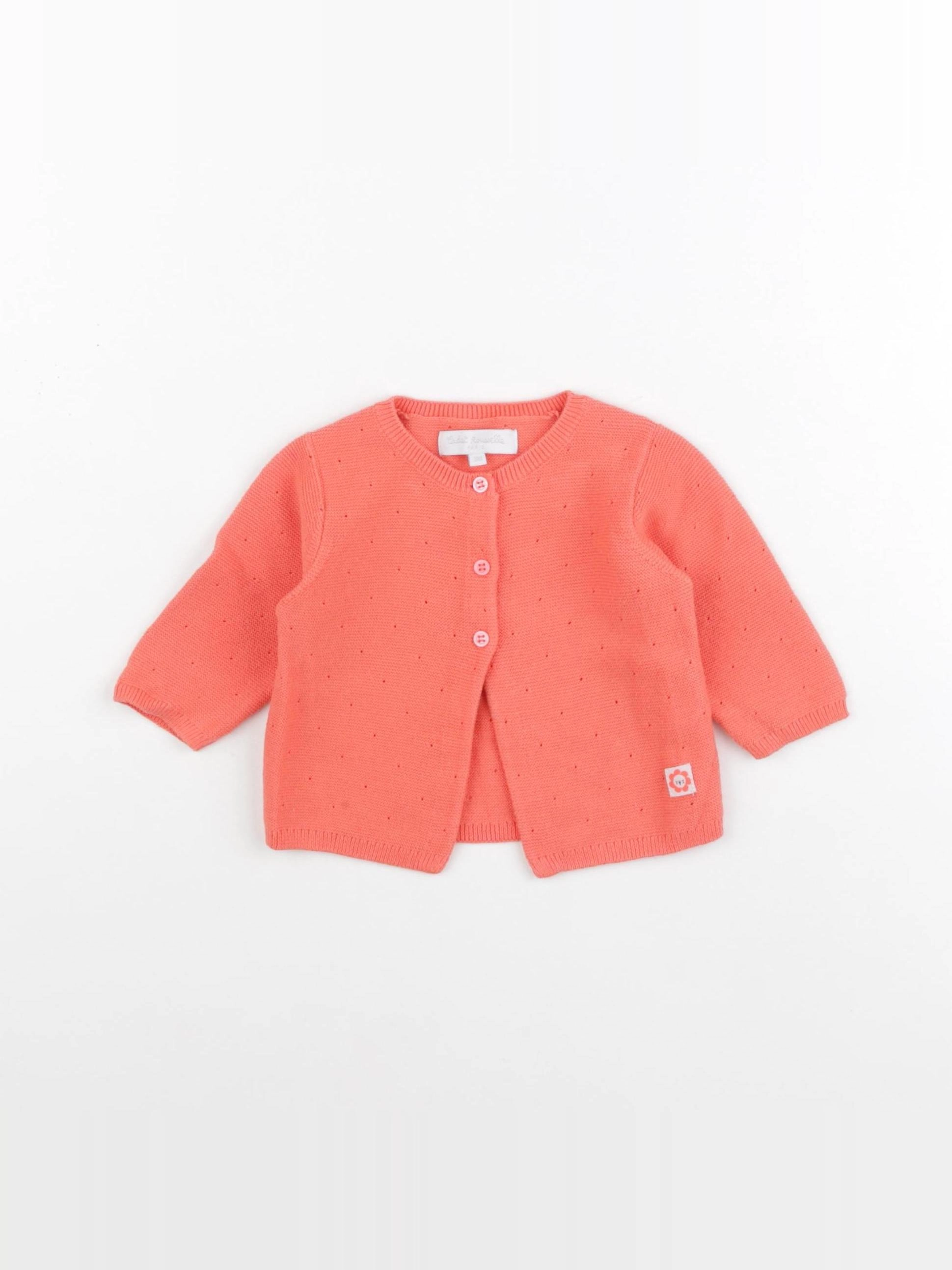 Cadet Rousselle - gilet orange - 3 mois