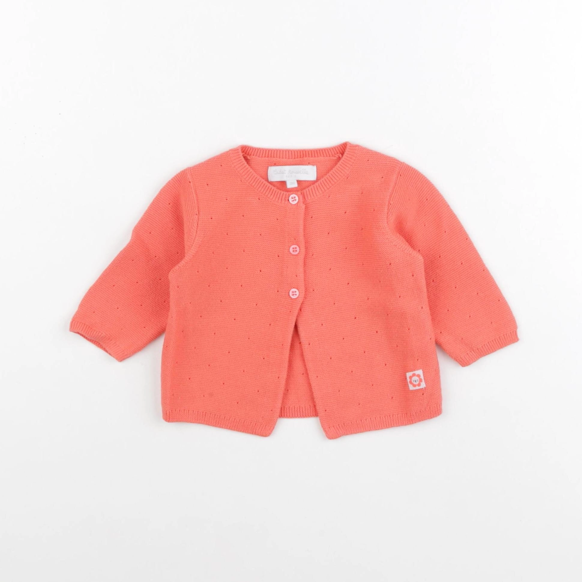 Cadet Rousselle - gilet orange - 3 mois