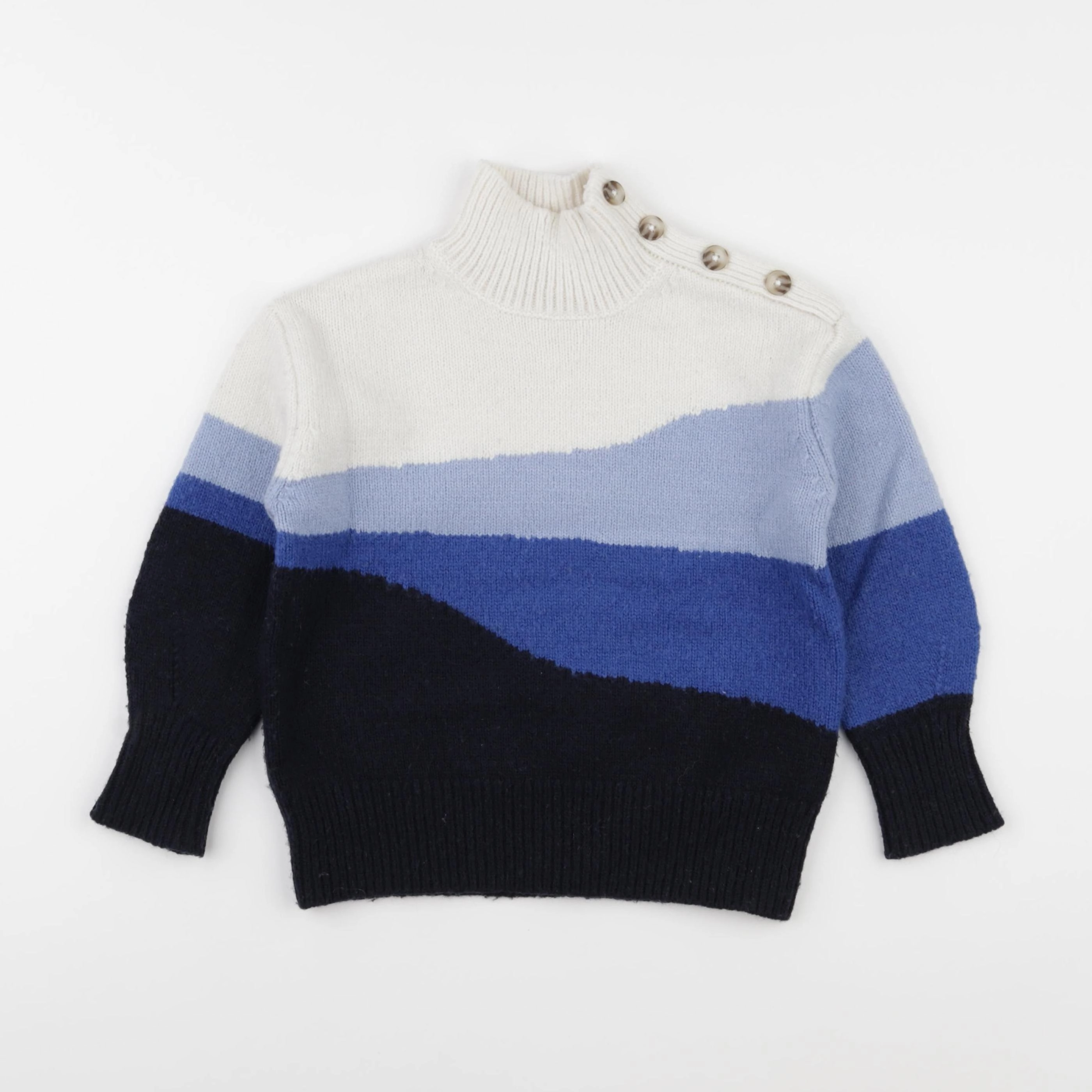 Monoprix - pull bleu, blanc - 5 ans