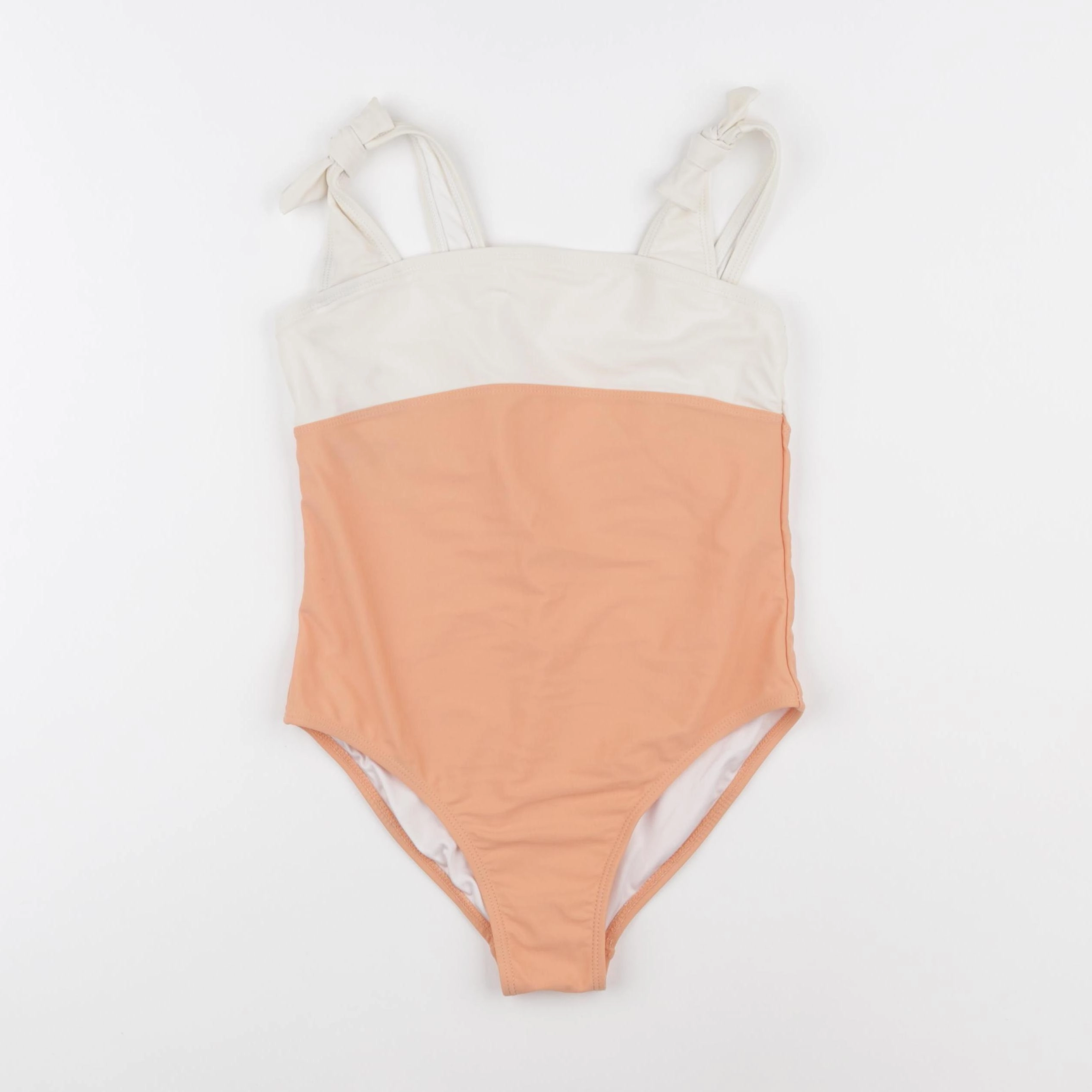 Cyrillus - maillot de bain blanc, orange - 12 ans