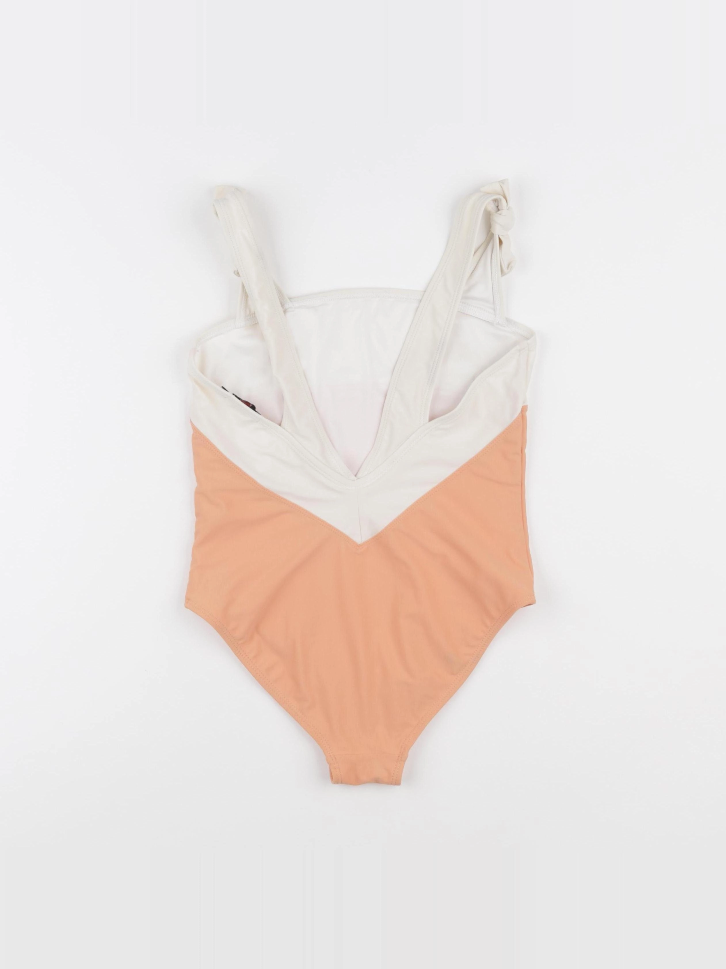 Cyrillus - maillot de bain blanc, orange - 12 ans