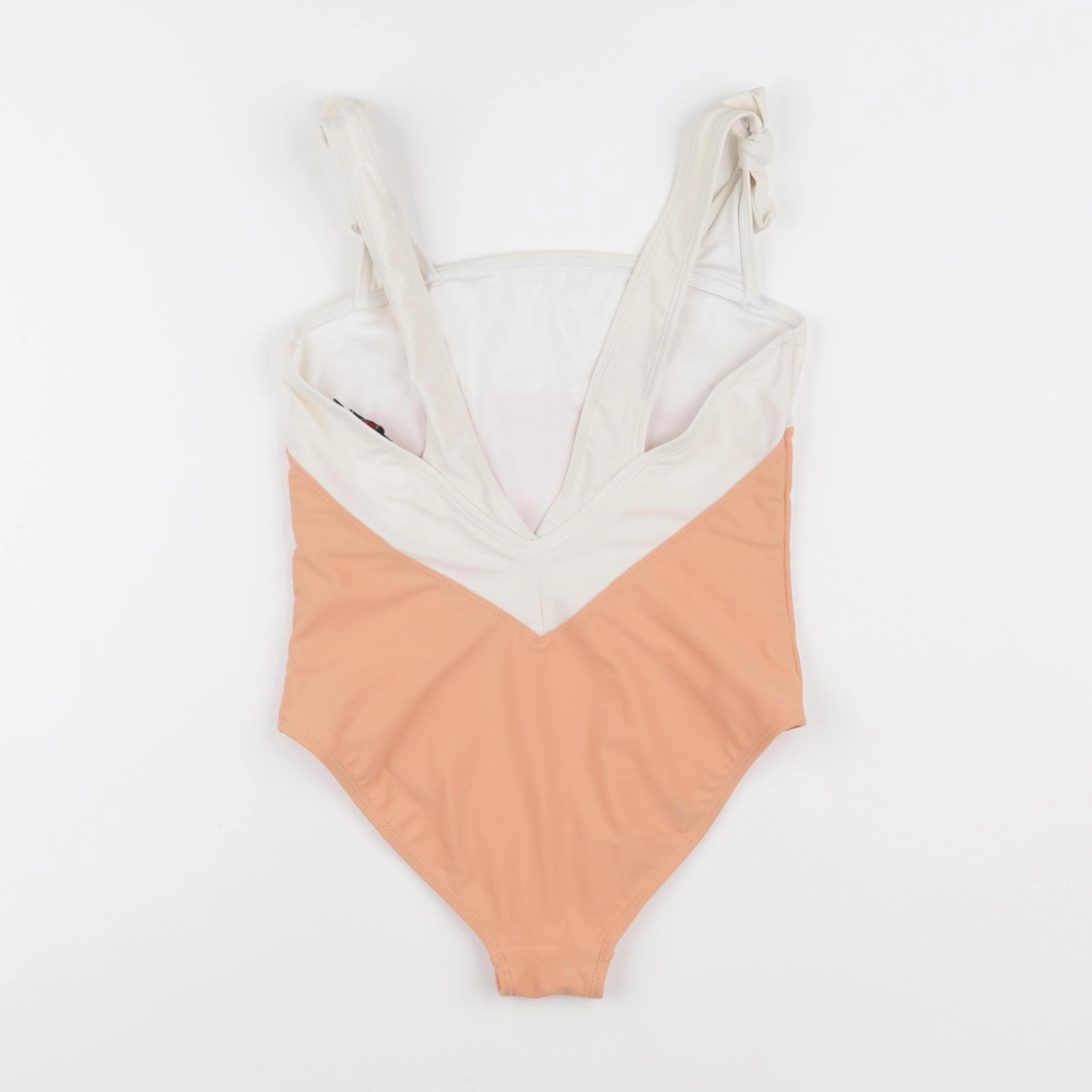 Cyrillus - maillot de bain blanc, orange - 12 ans