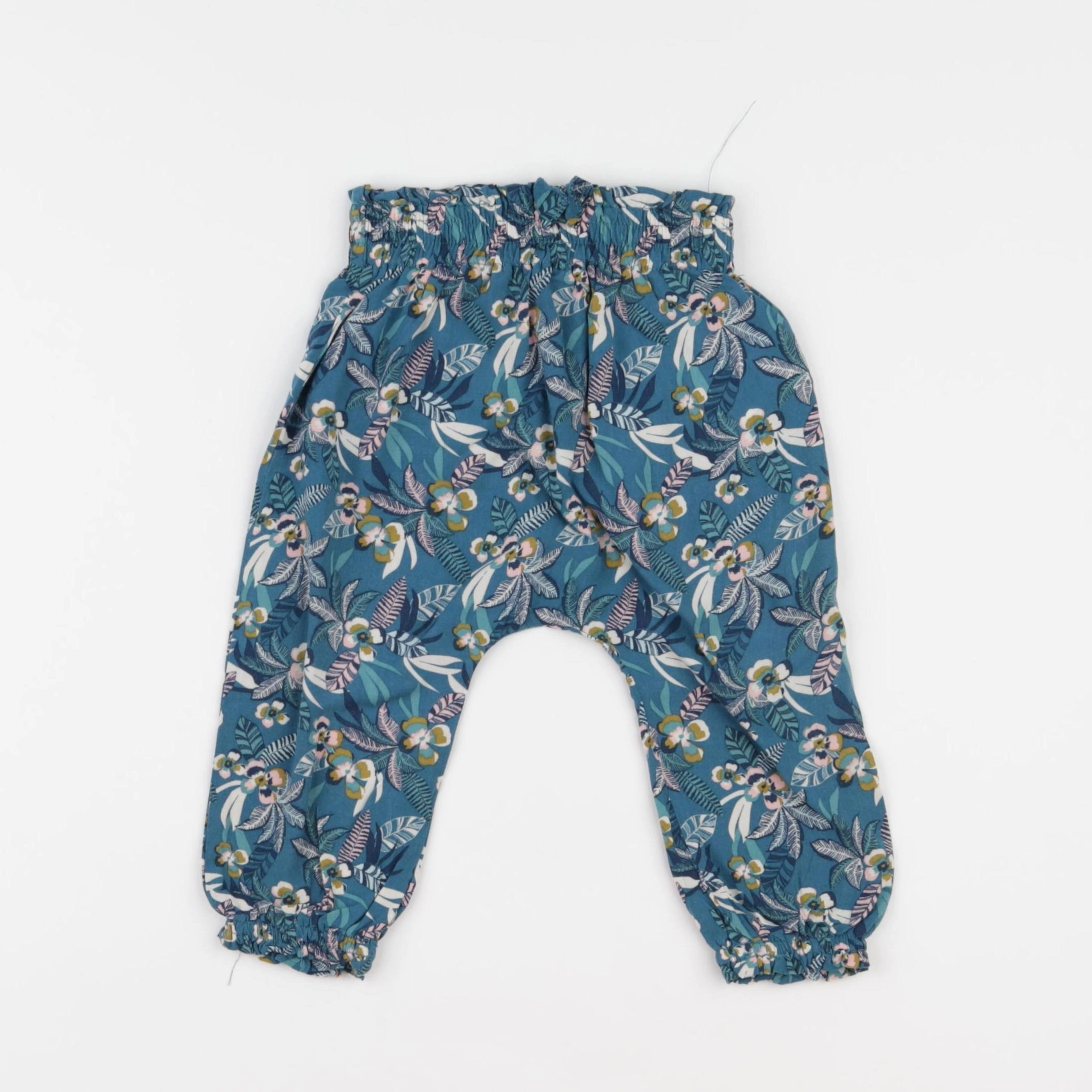 Vertbaudet - pantalon vert, rose - 12 mois