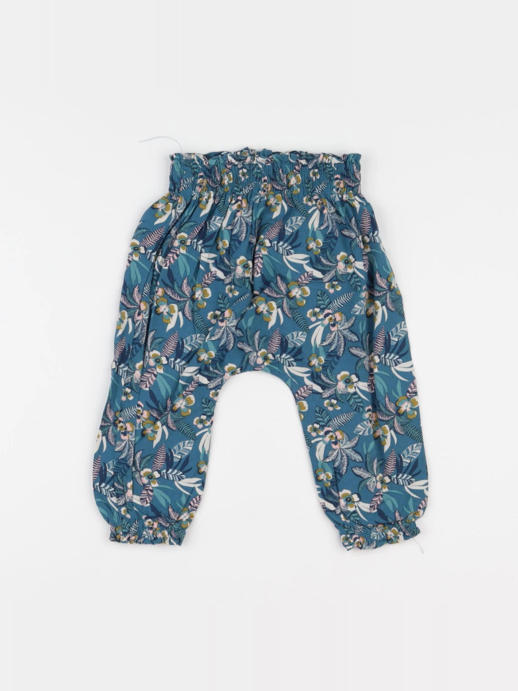 Vertbaudet - pantalon vert, rose - 12 mois