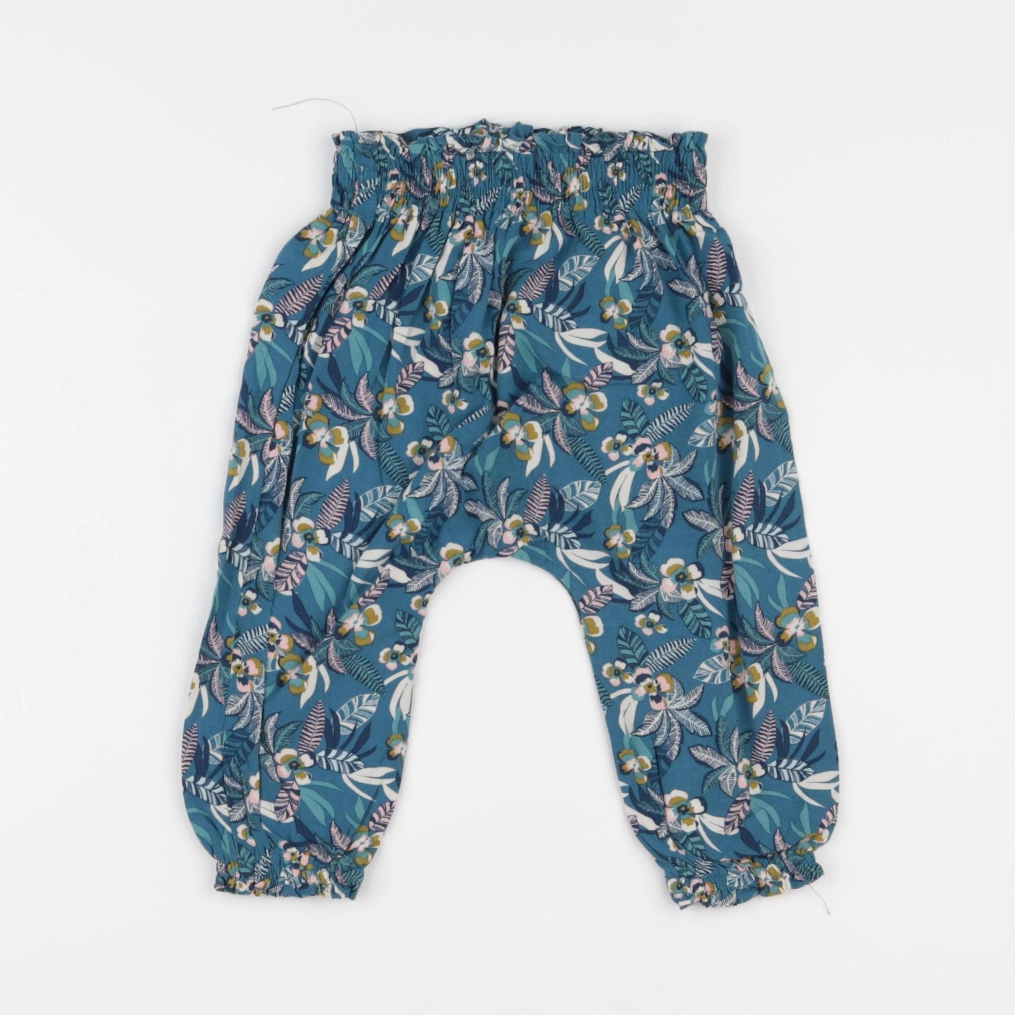 Vertbaudet - pantalon vert, rose - 12 mois