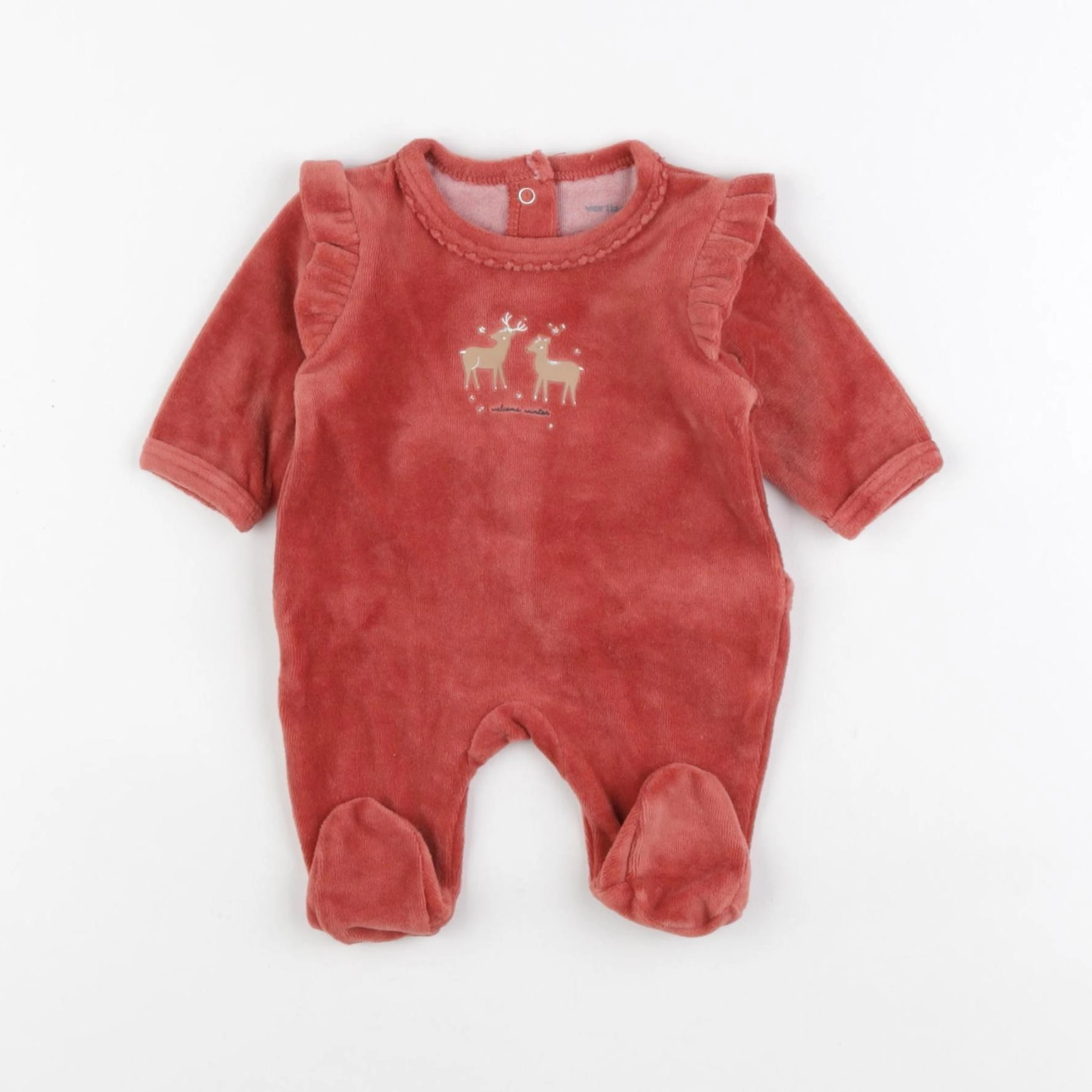 Vertbaudet - pyjama velours rose - 0 mois