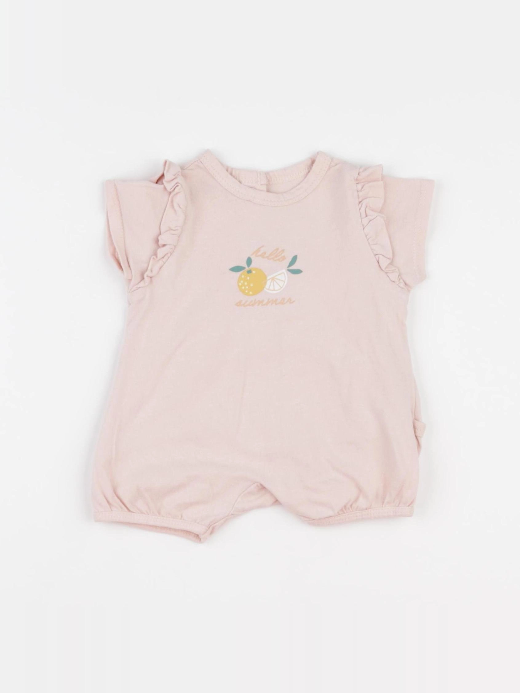 Vertbaudet - pyjama coton rose - 1 mois