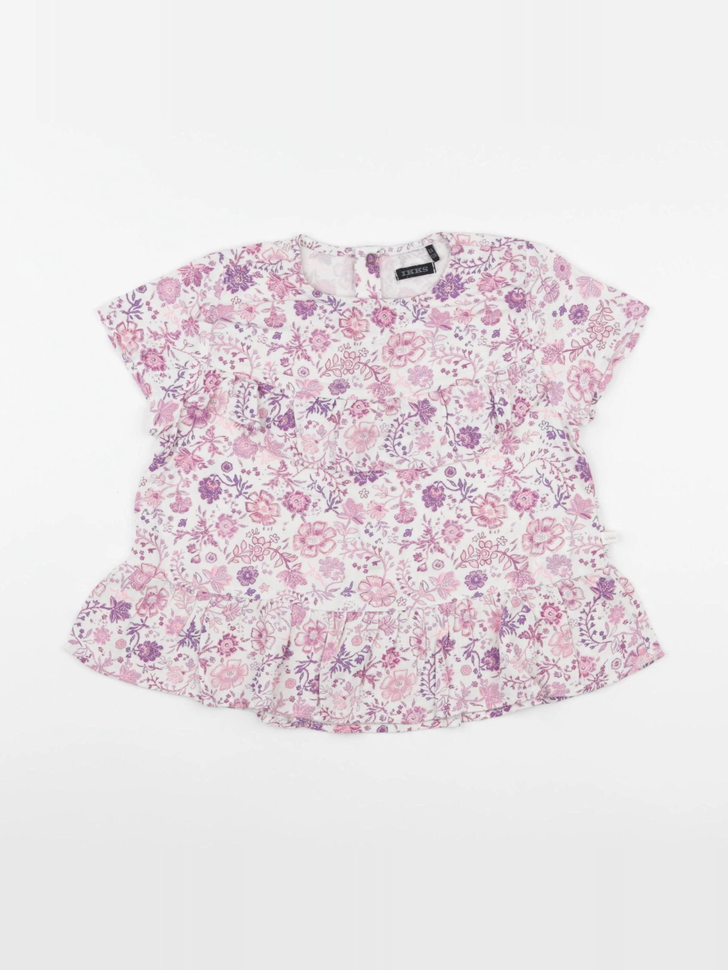 IKKS - blouse blanc, violet - 8 ans