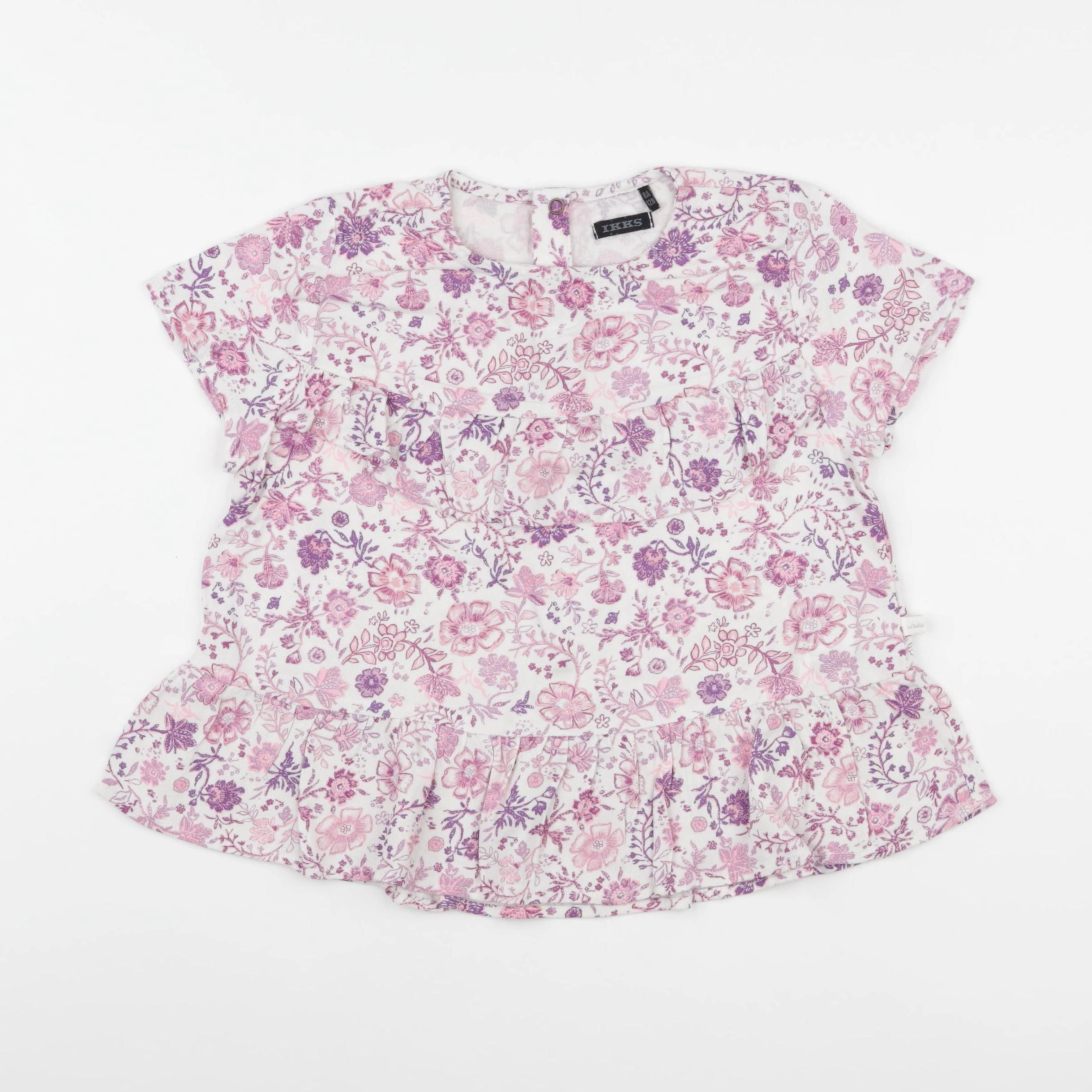 IKKS - blouse blanc, violet - 8 ans