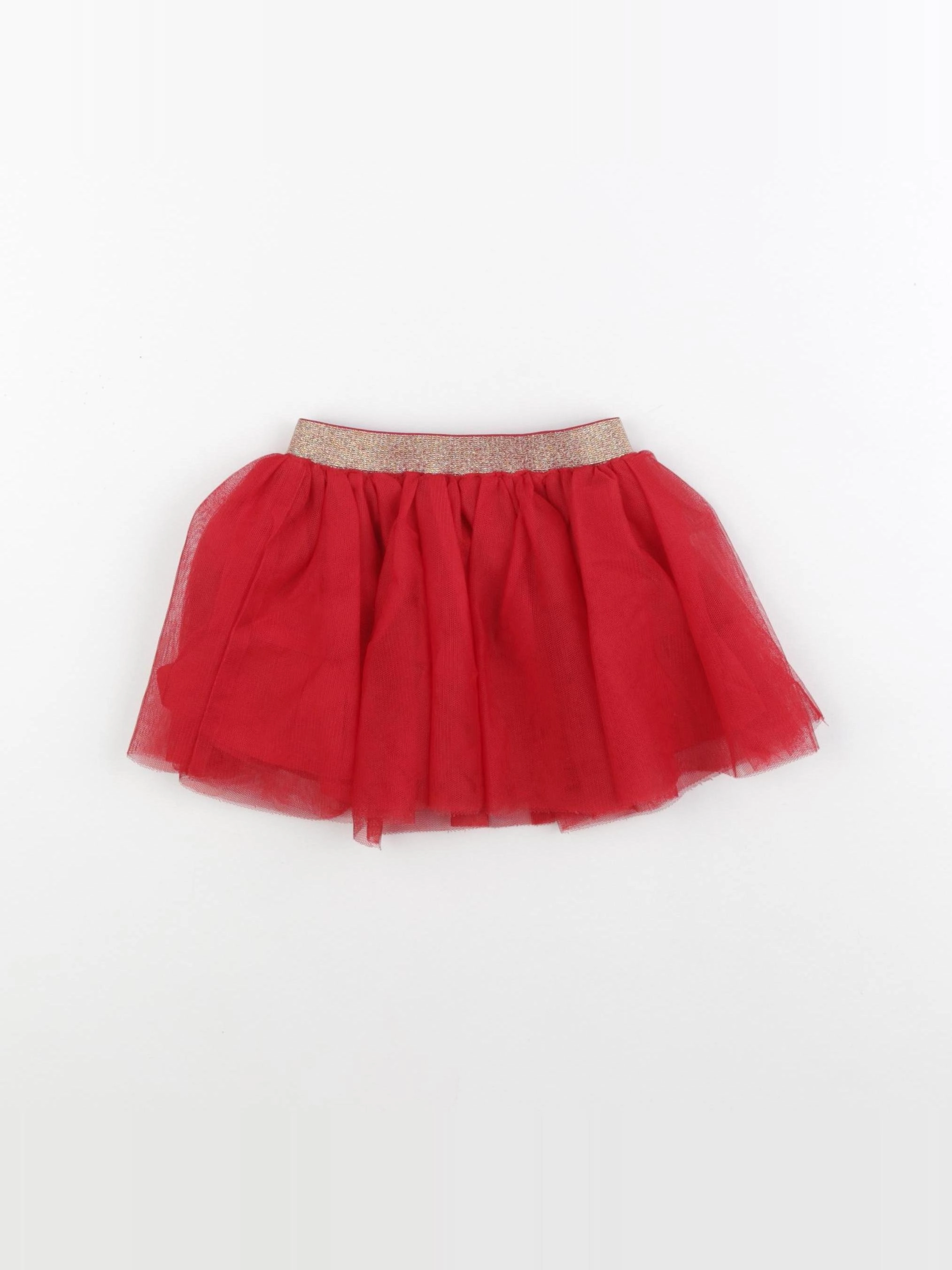Vertbaudet - jupe rouge, or - 18 mois