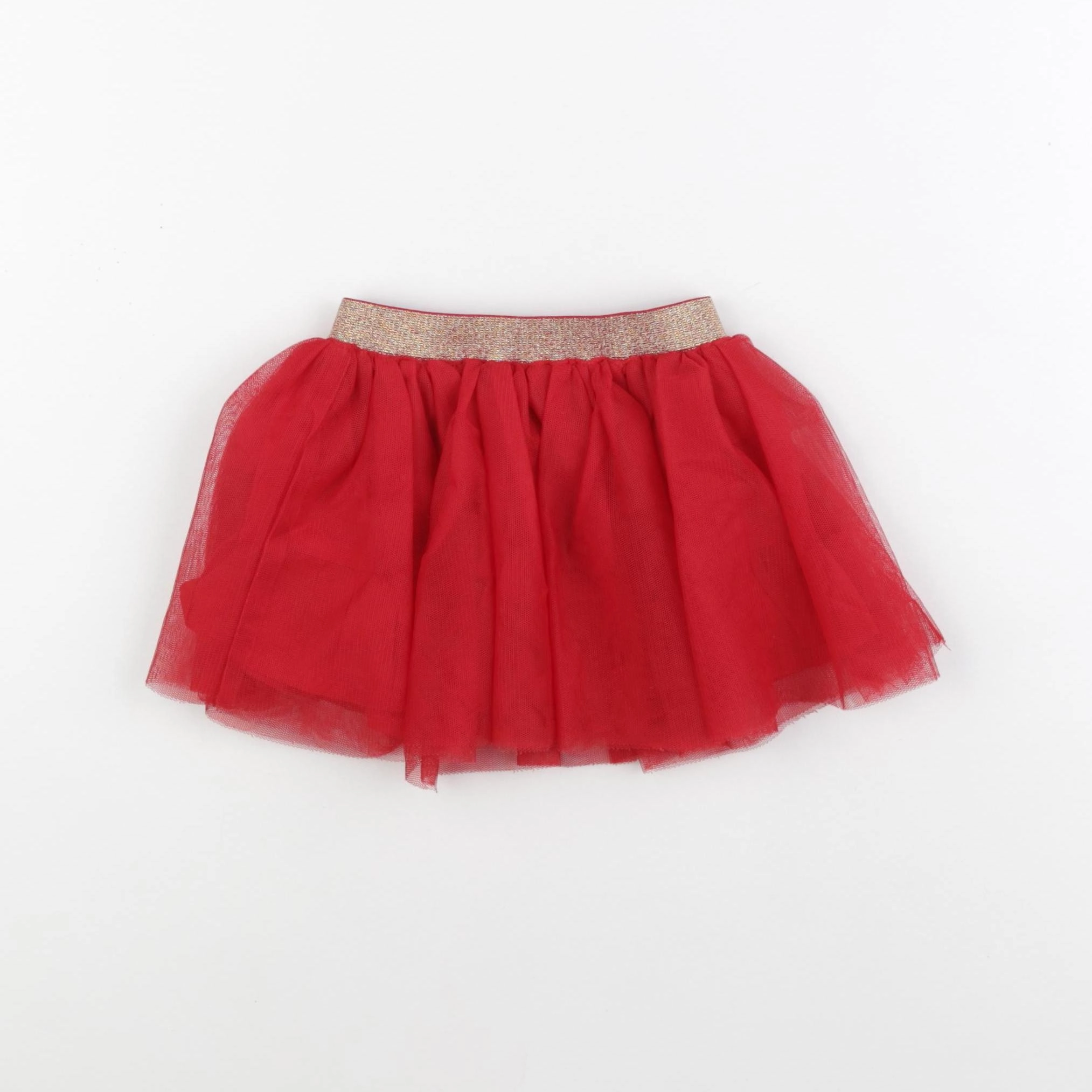 Vertbaudet - jupe rouge, or - 18 mois