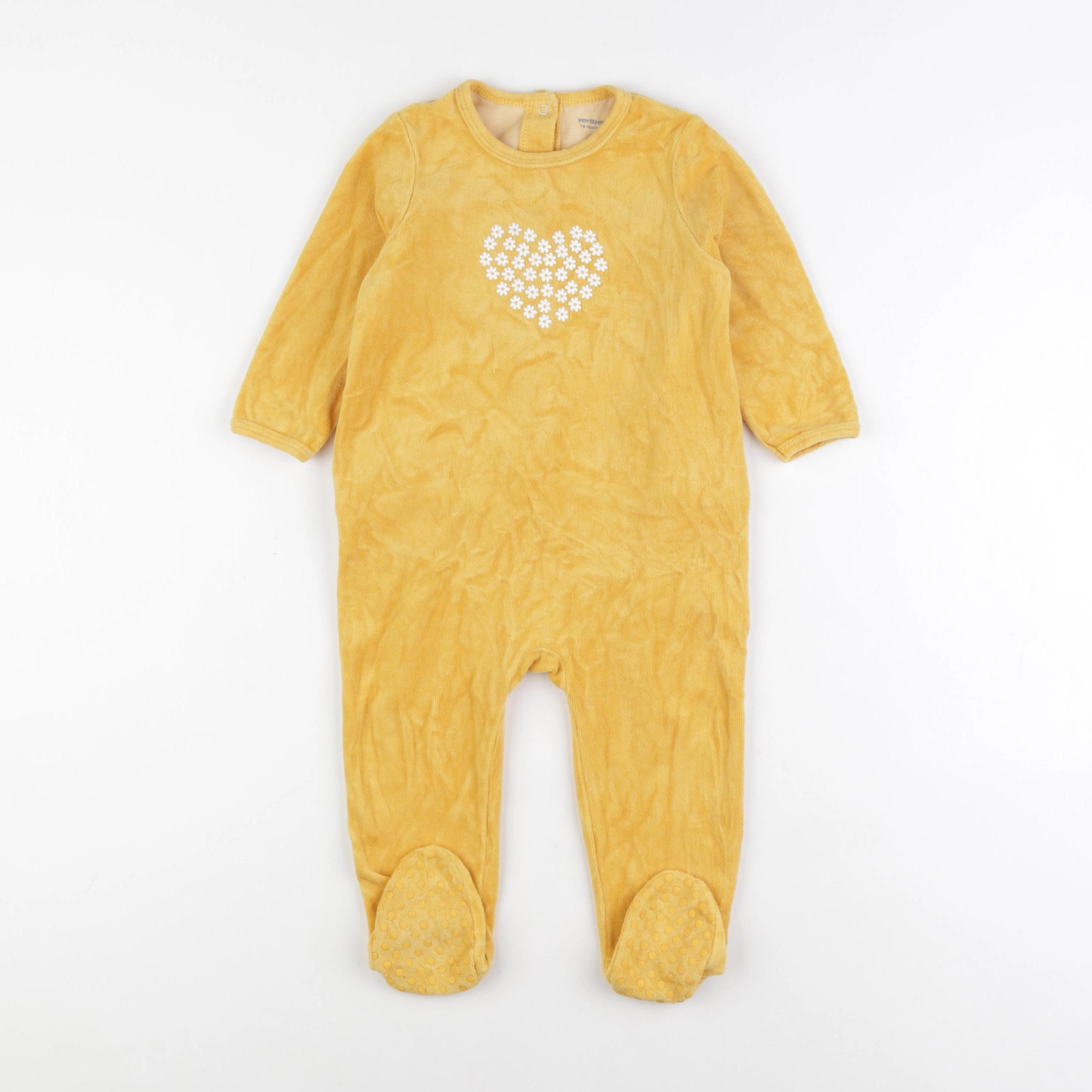 Vertbaudet - pyjama velours jaune - 18 mois