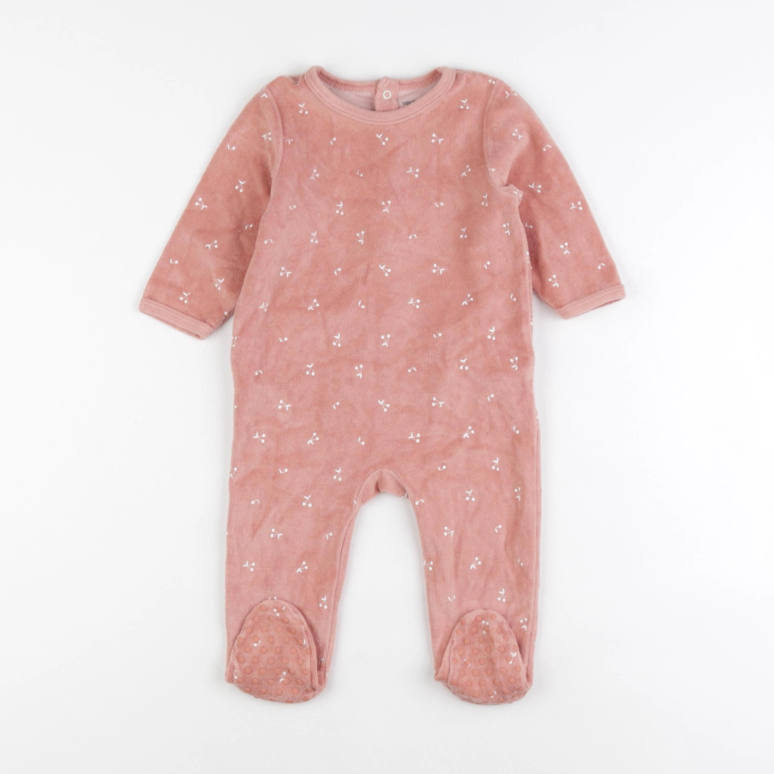 Vertbaudet - pyjama velours rose - 12 mois