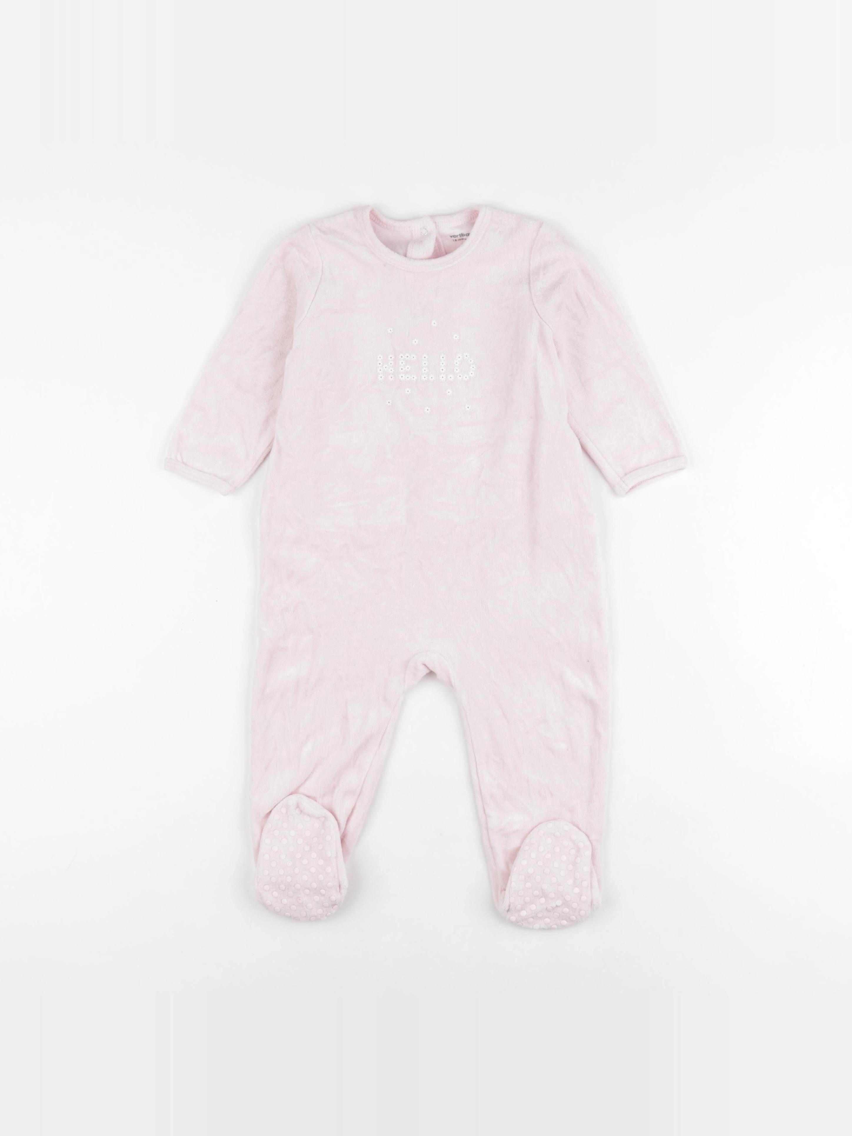 Vertbaudet - pyjama velours rose - 18 mois