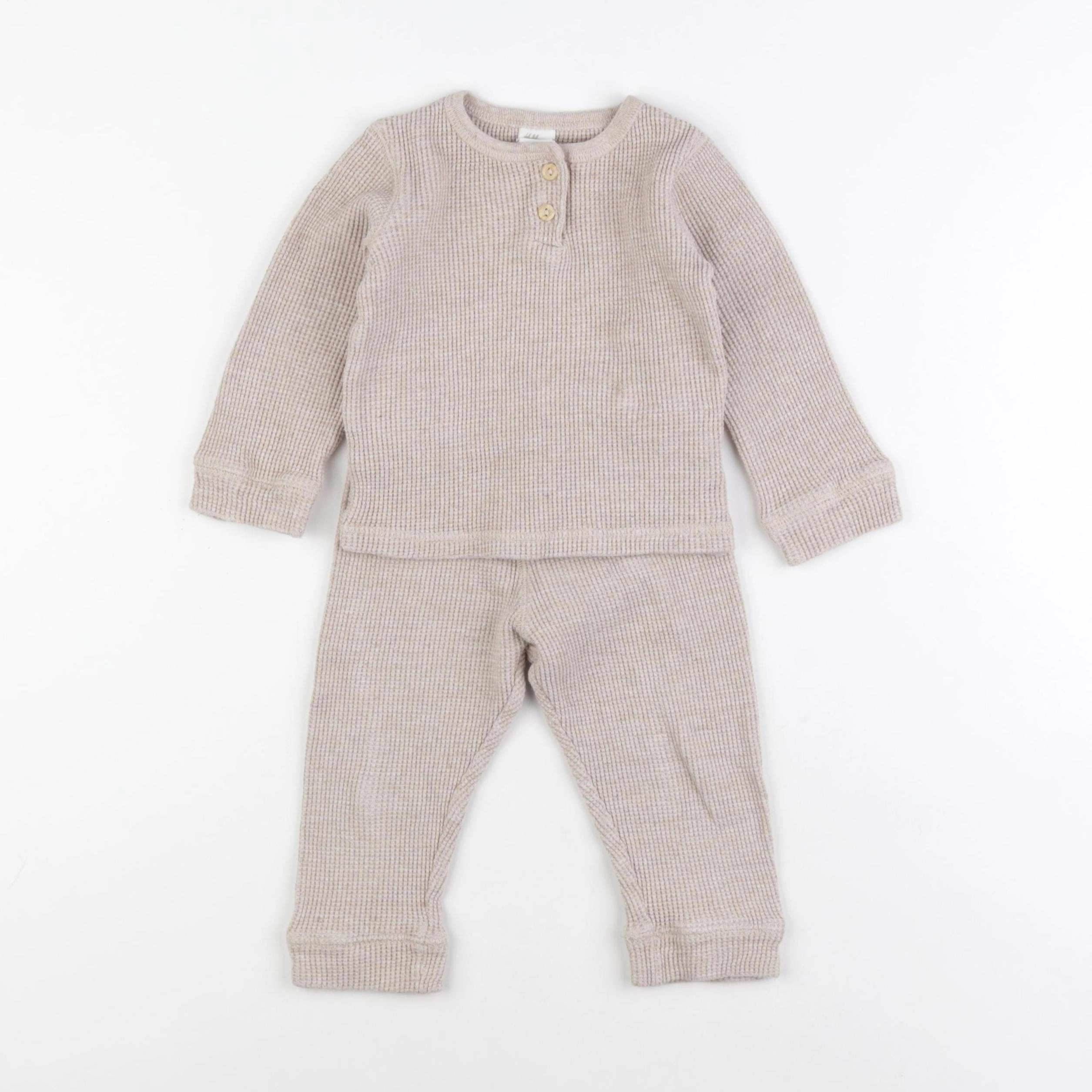 H&M - ensemble beige - 18 mois à 2 ans