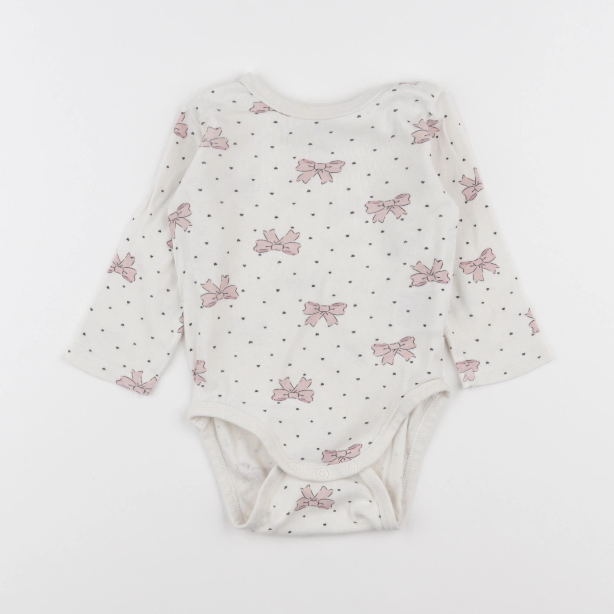 H&M - body beige, rose - 9/12 mois
