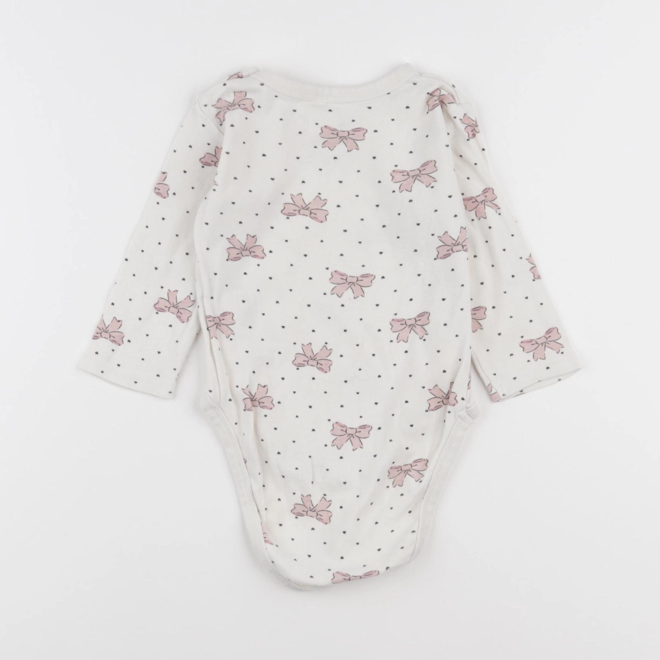 H&M - body beige, rose - 9/12 mois