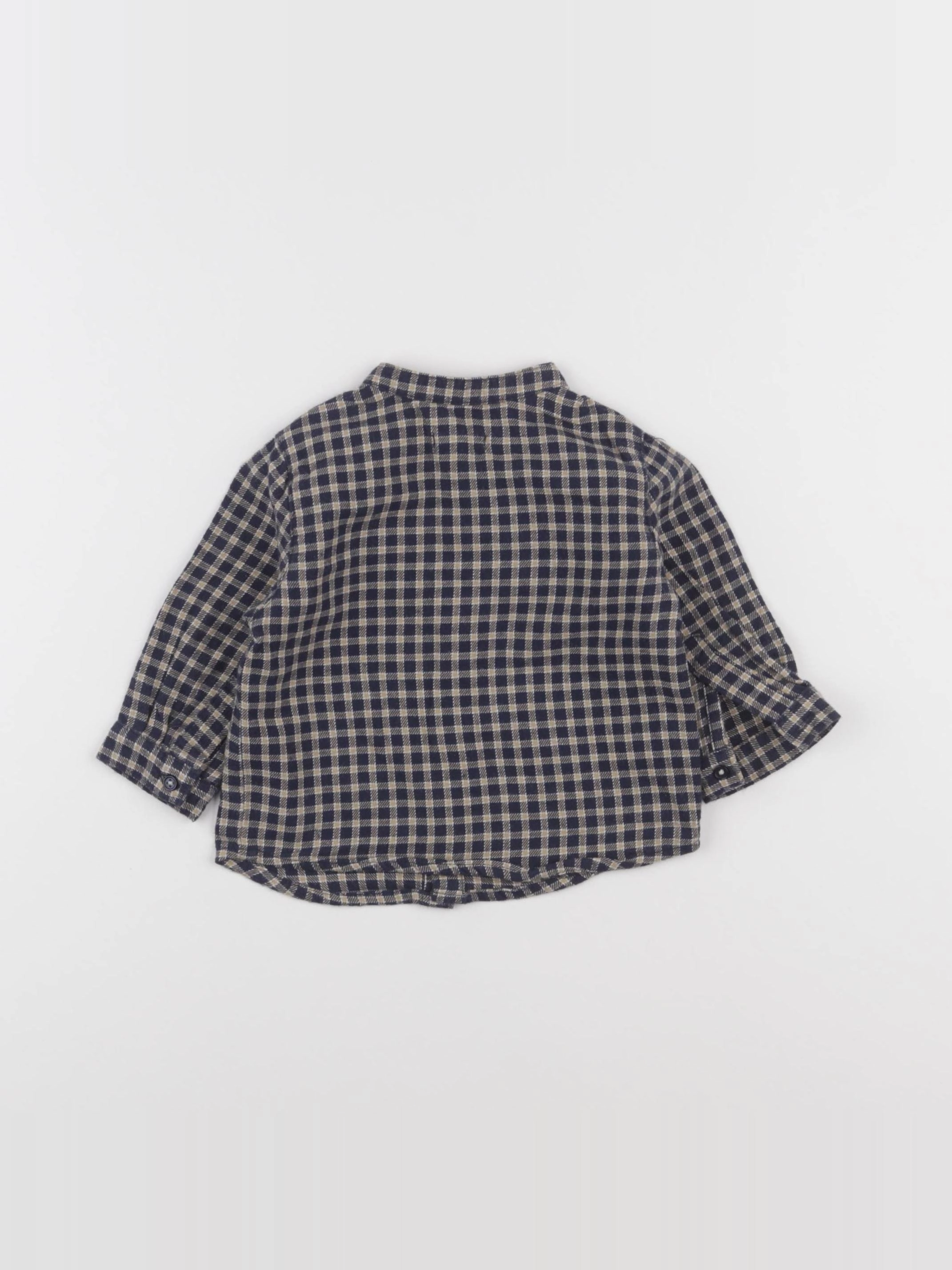 Boutchou - chemise bleu, marron - 6 mois