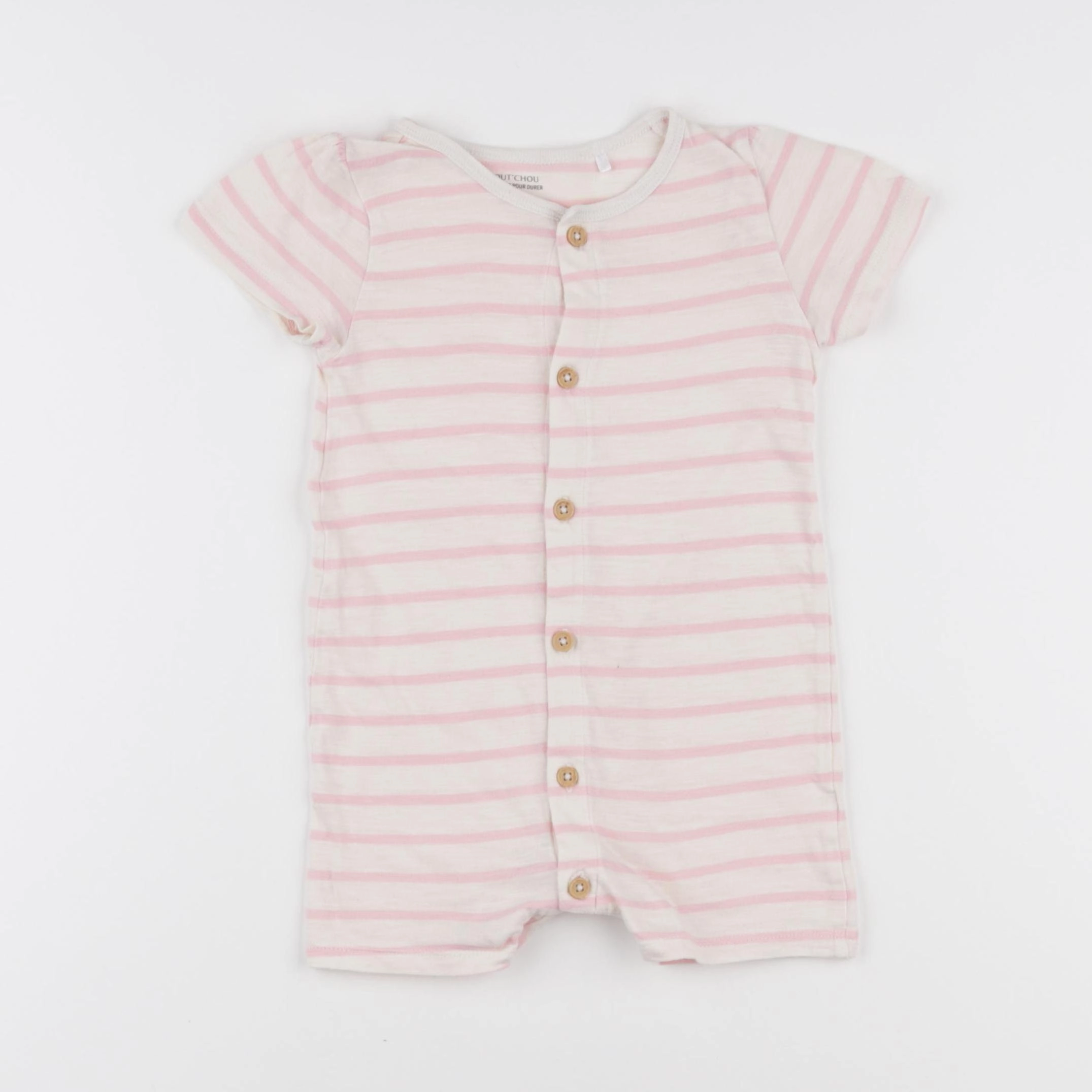 Boutchou - pyjama coton beige, rose - 12 mois