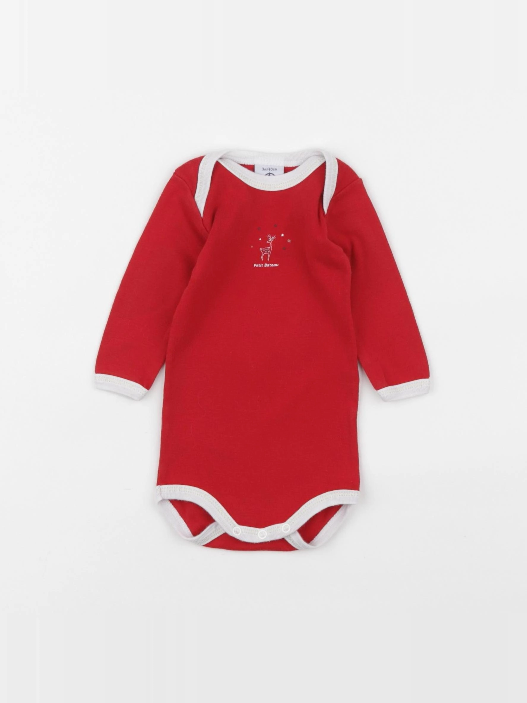 Petit Bateau - body rouge - 3 mois