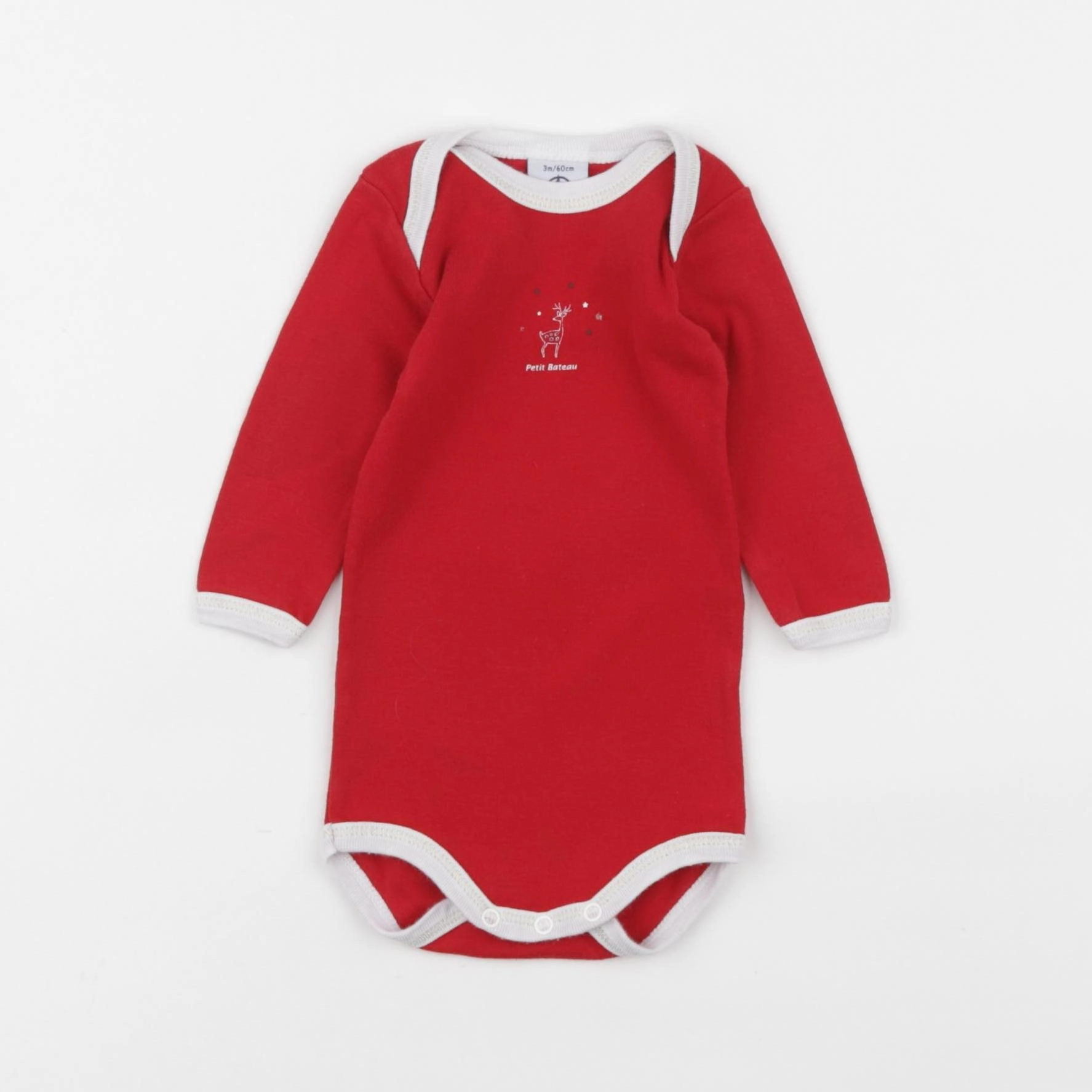 Petit Bateau - body rouge - 3 mois