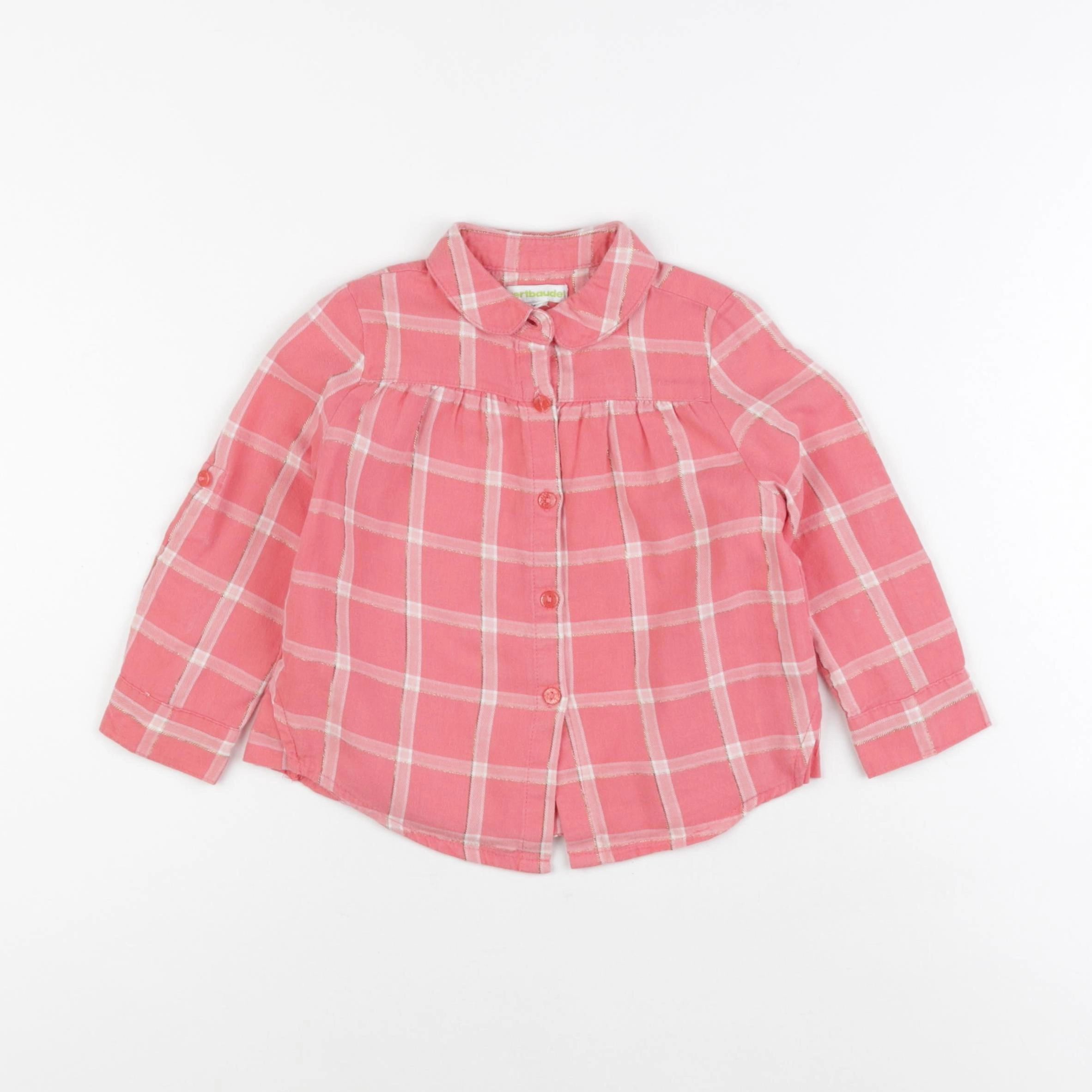 Vertbaudet - blouse rose, or - 2 ans